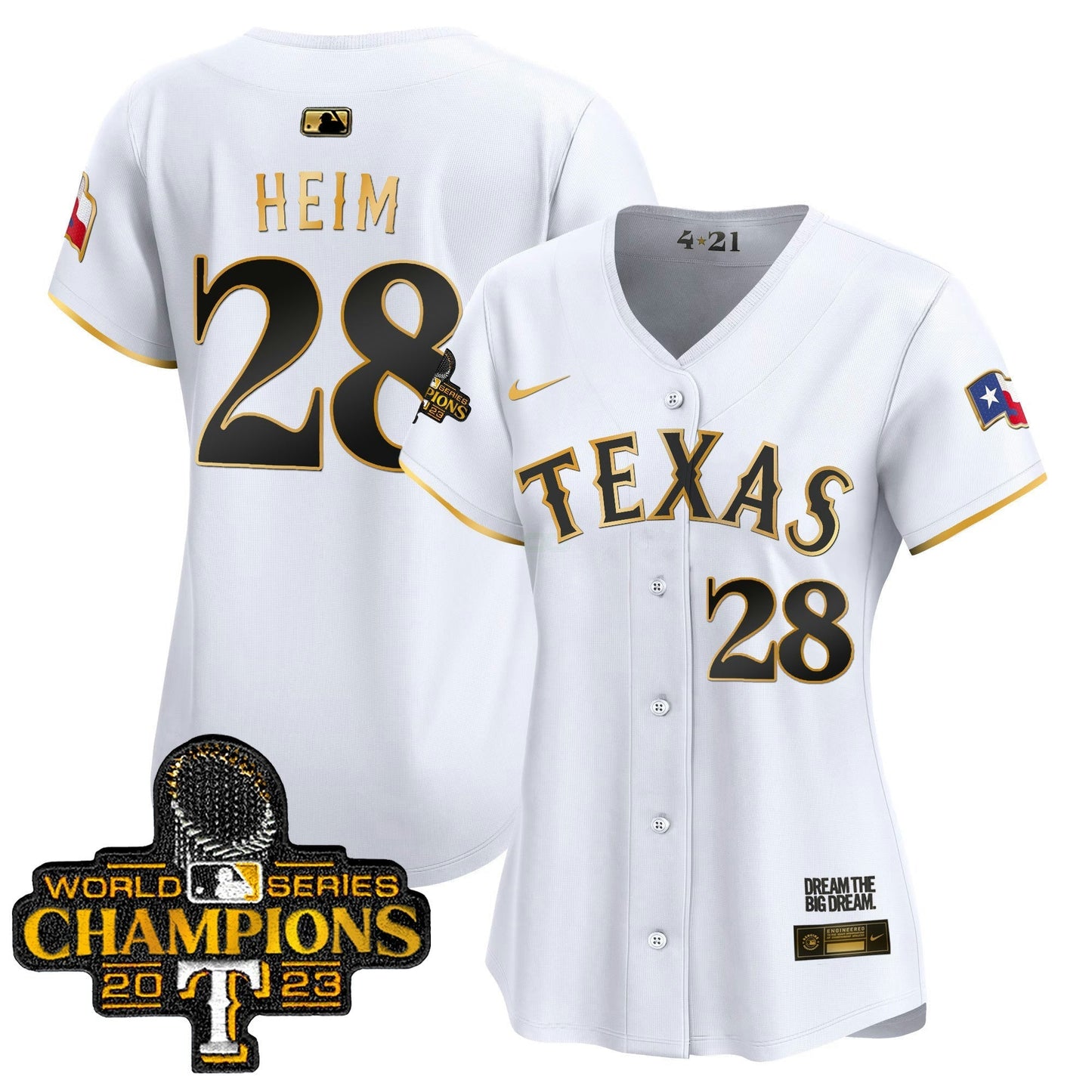 Camisa MLB Women’s Texas 2023 World Series Champions City Connect Vapor Premier Limited Jersey