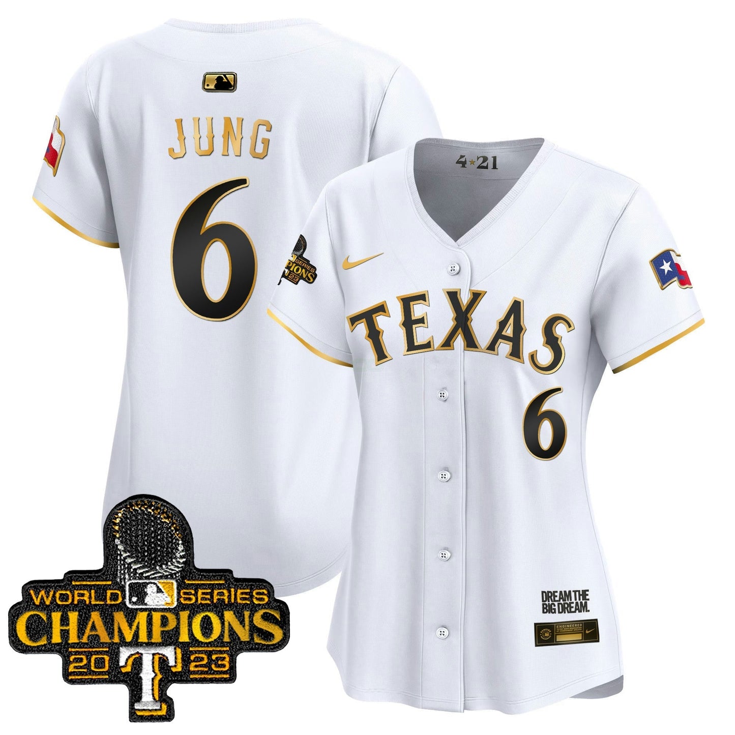 Camisa MLB Women’s Texas 2023 World Series Champions City Connect Vapor Premier Limited Jersey