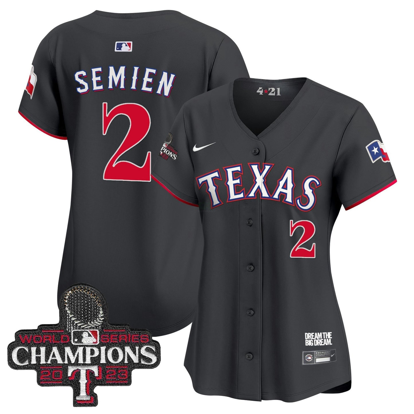 Camisa MLB Women’s Texas 2023 World Series Champions City Connect Vapor Premier Limited Jersey