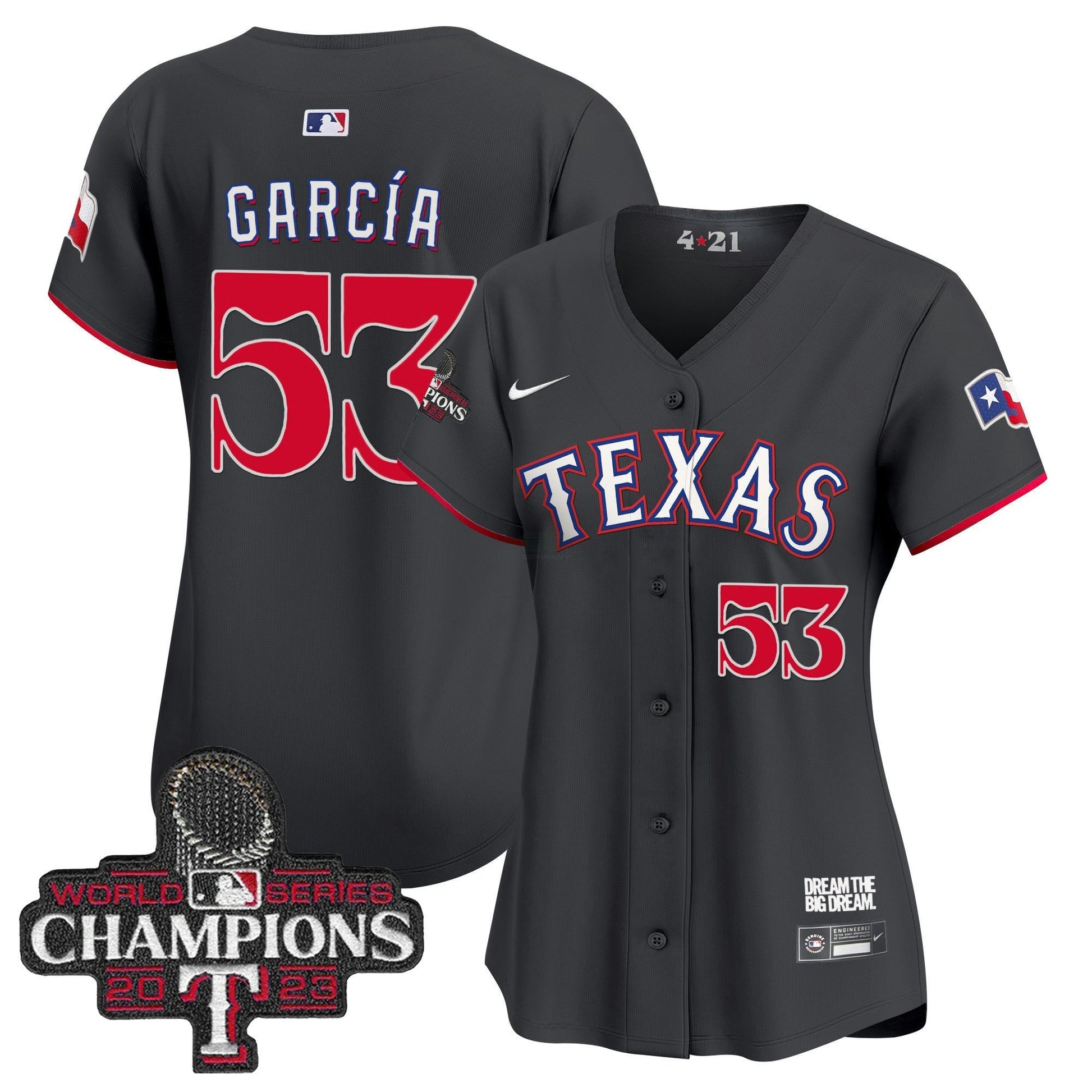 Camisa MLB Women’s Texas 2023 World Series Champions City Connect Vapor Premier Limited Jersey