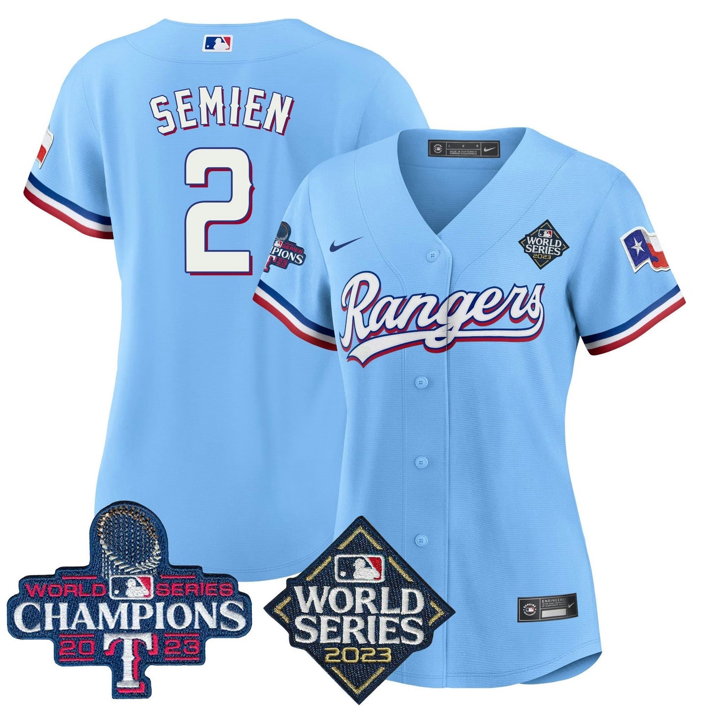 Camisa MLB Women’s Texas 2023 World Series Champions Jersey V4