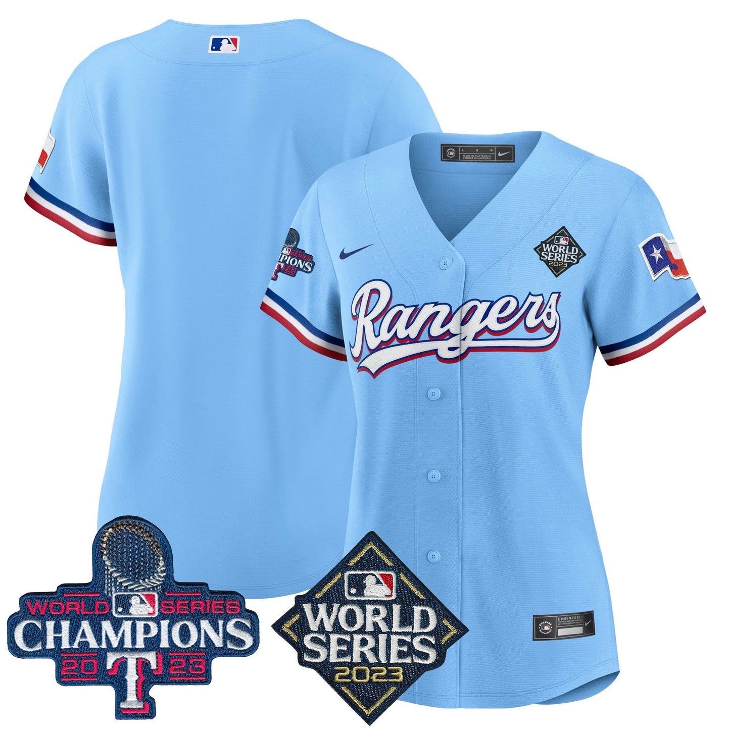 Camisa MLB Women’s Texas 2023 World Series Champions Jersey V4