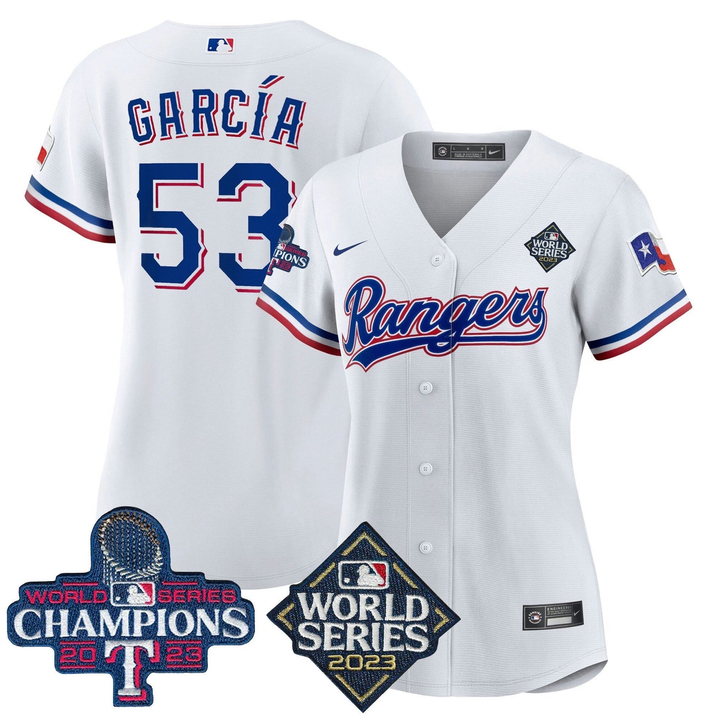 Camisa MLB Women’s Texas 2023 World Series Champions Jersey V4
