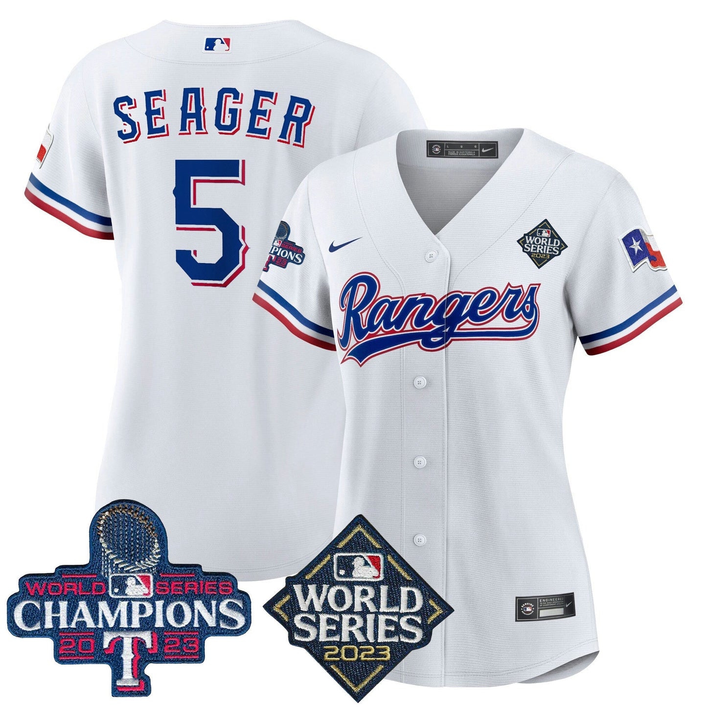 Camisa MLB Women’s Texas 2023 World Series Champions Jersey V4