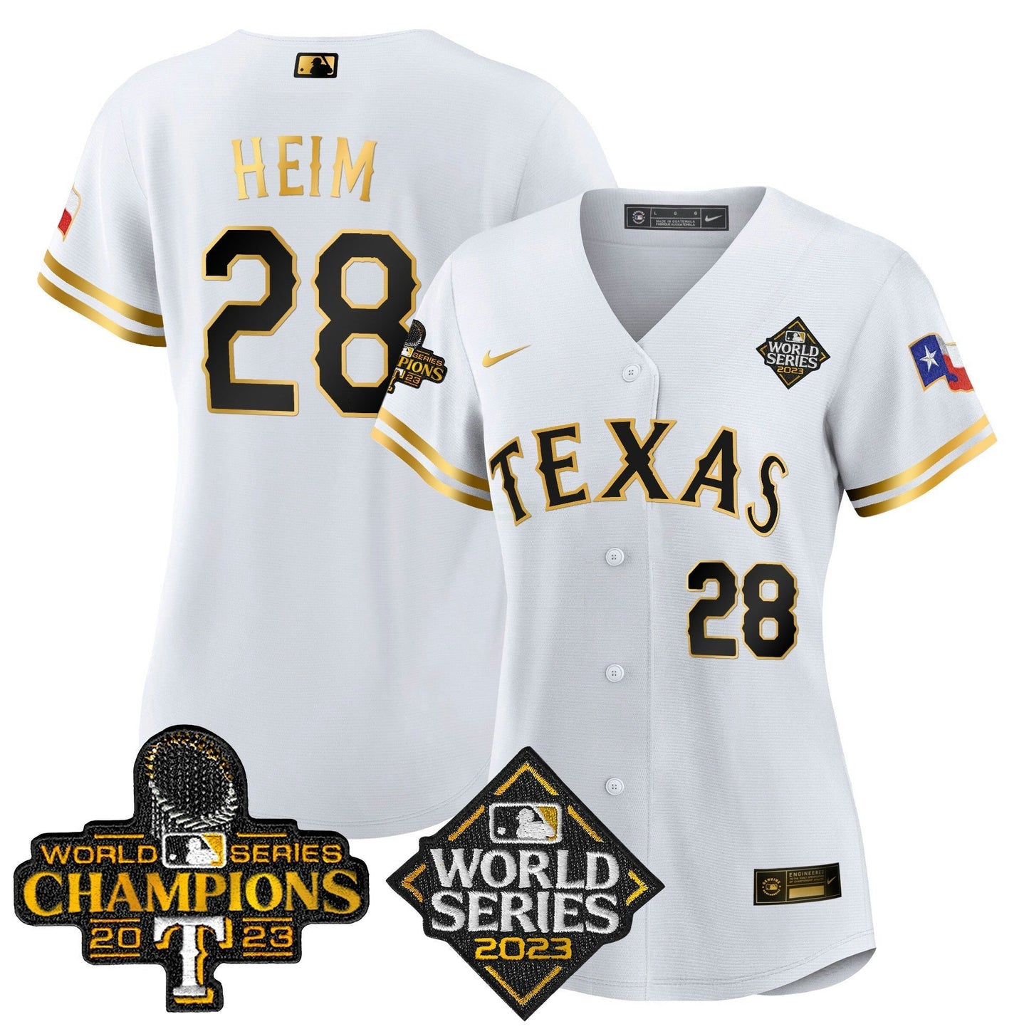 Camisa MLB Women’s Texas 2023 World Series Champions Jersey V4
