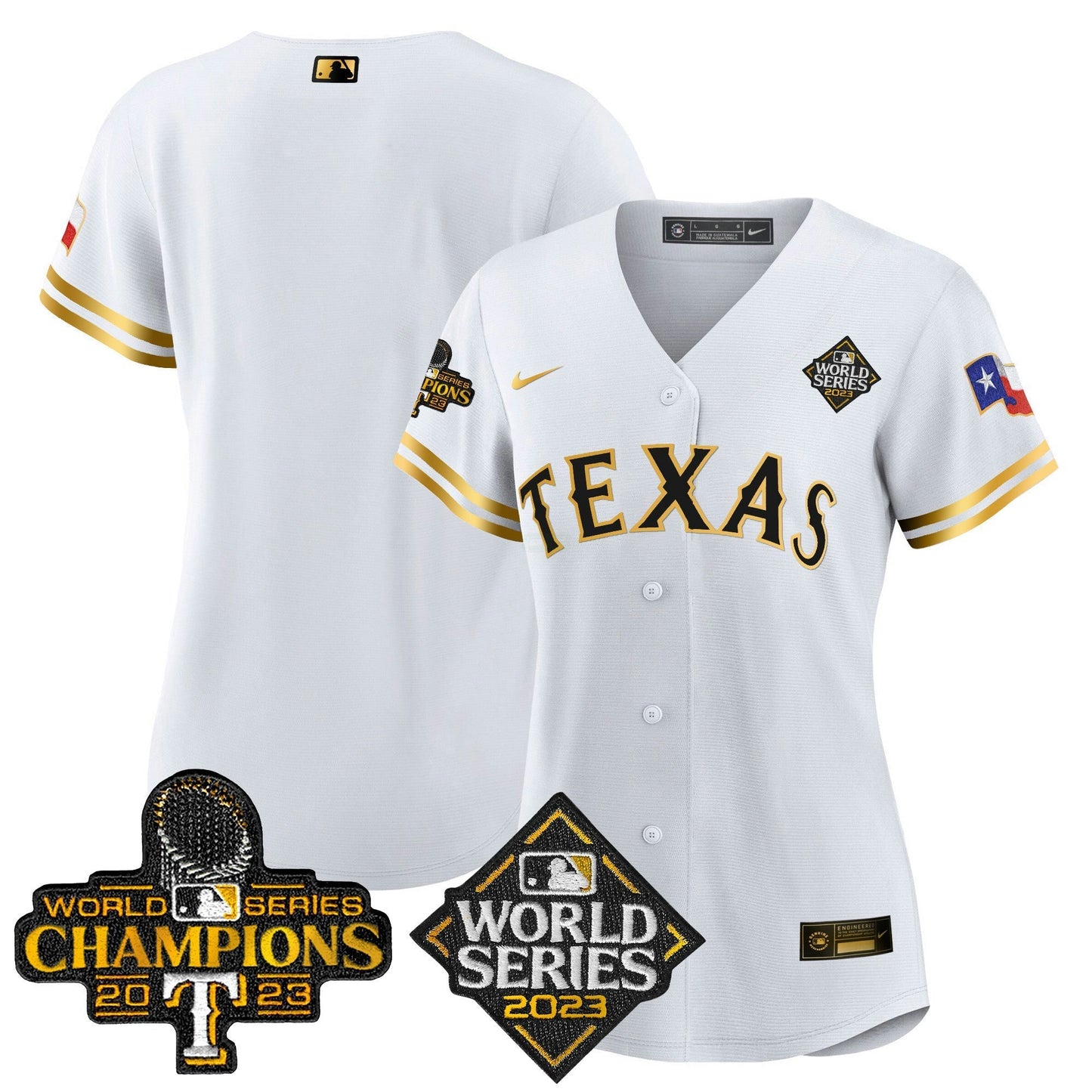 Camisa MLB Women’s Texas 2023 World Series Champions Jersey V4