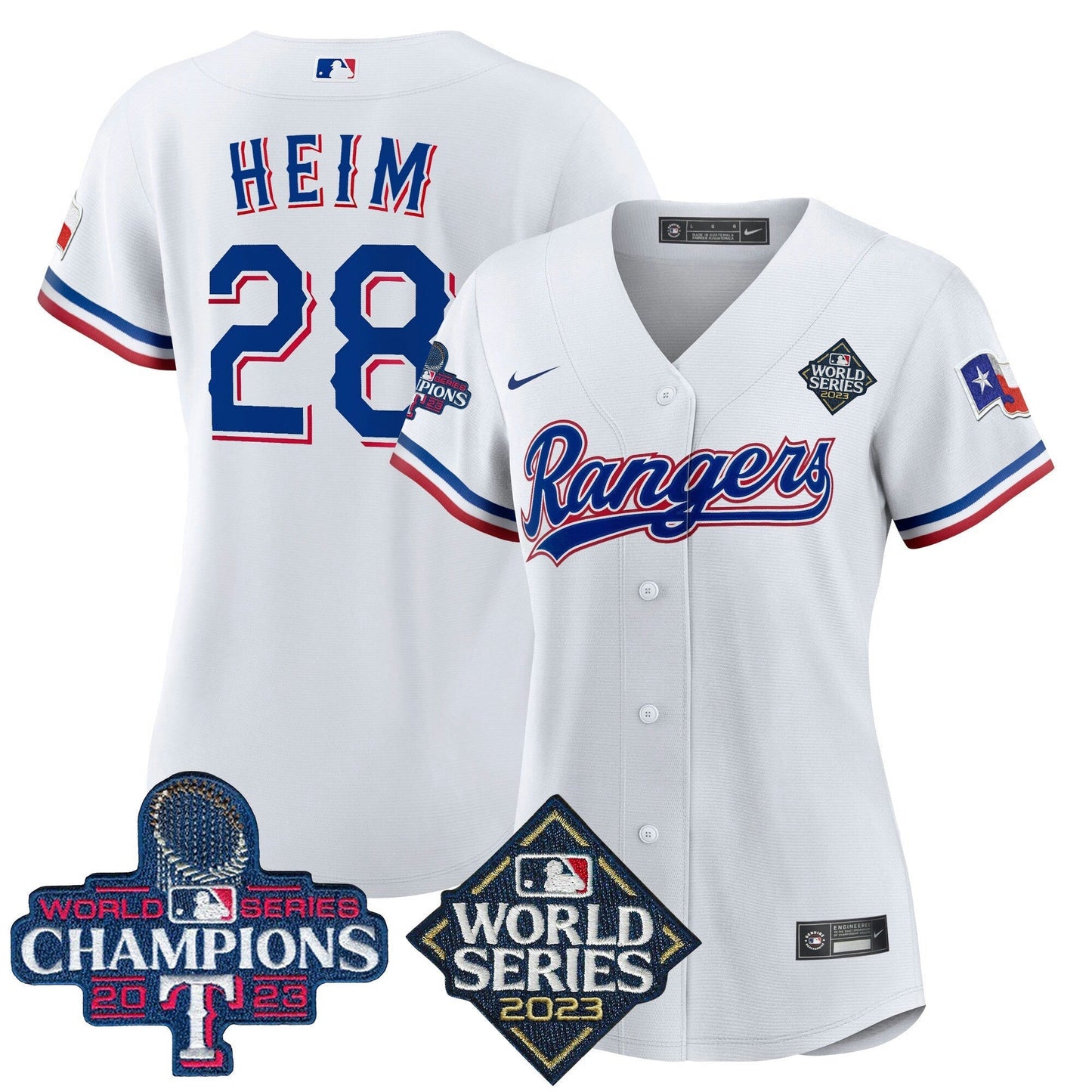 Camisa MLB Women’s Texas 2023 World Series Champions Jersey V4