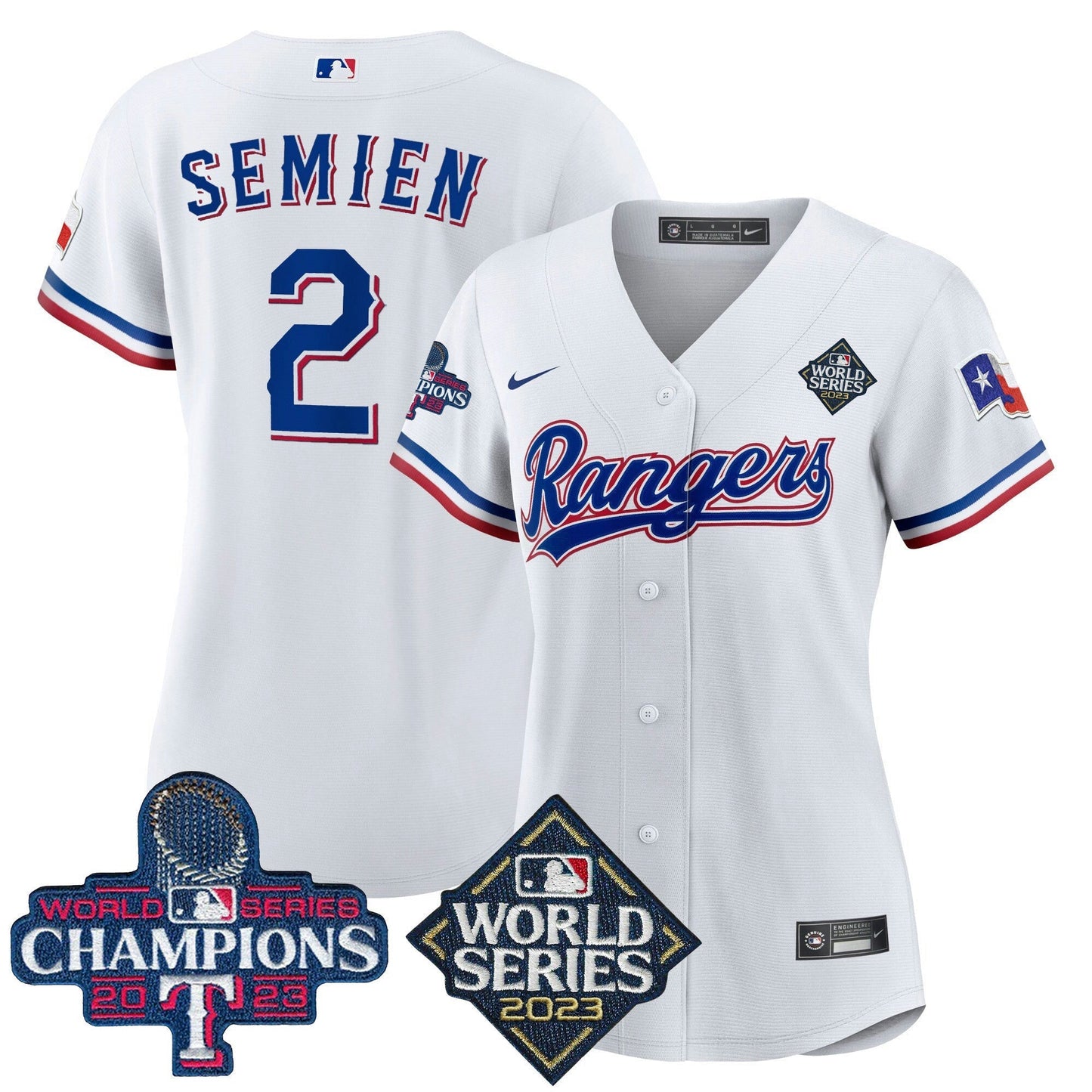 Camisa MLB Women’s Texas 2023 World Series Champions Jersey V4