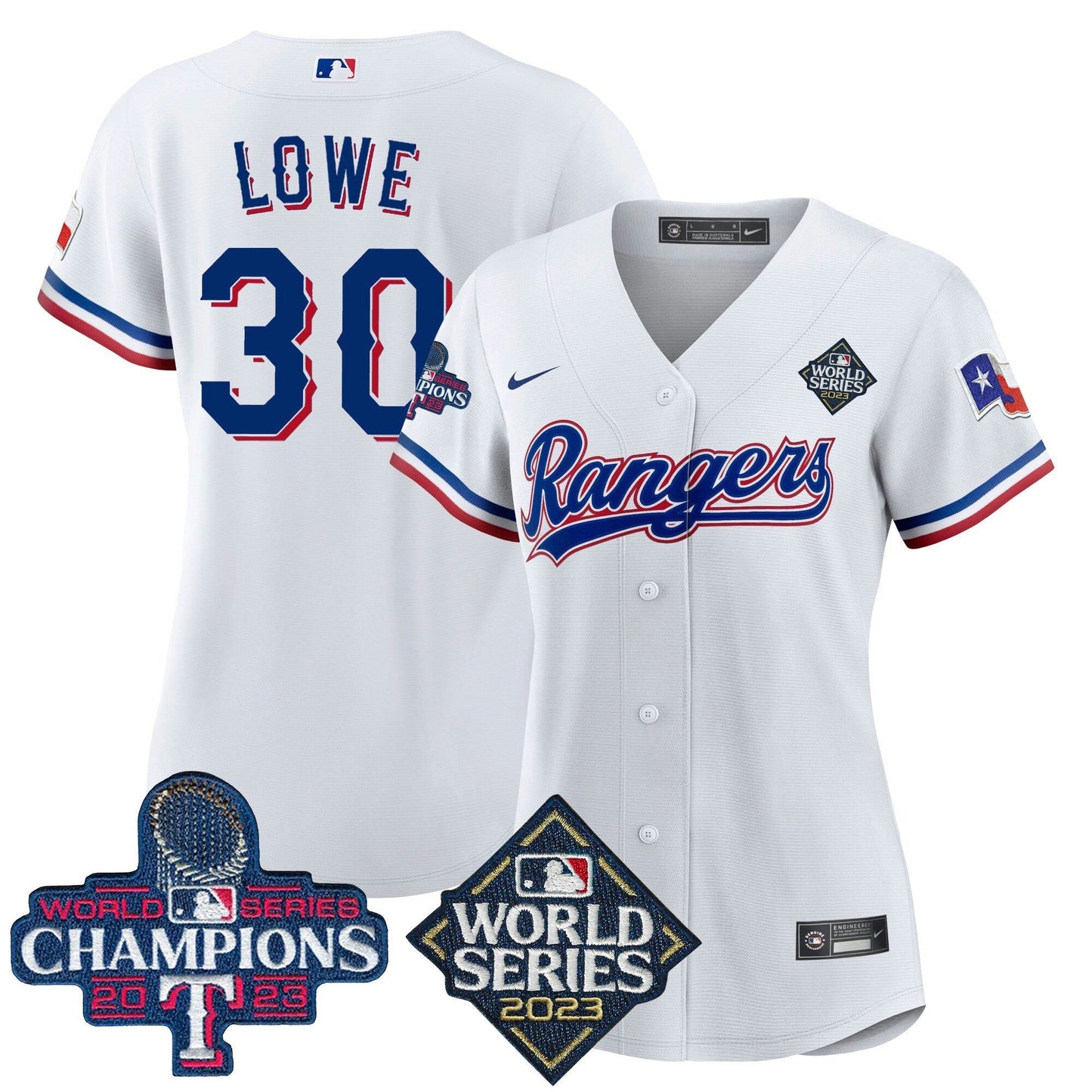 Camisa MLB Women’s Texas 2023 World Series Champions Jersey V4