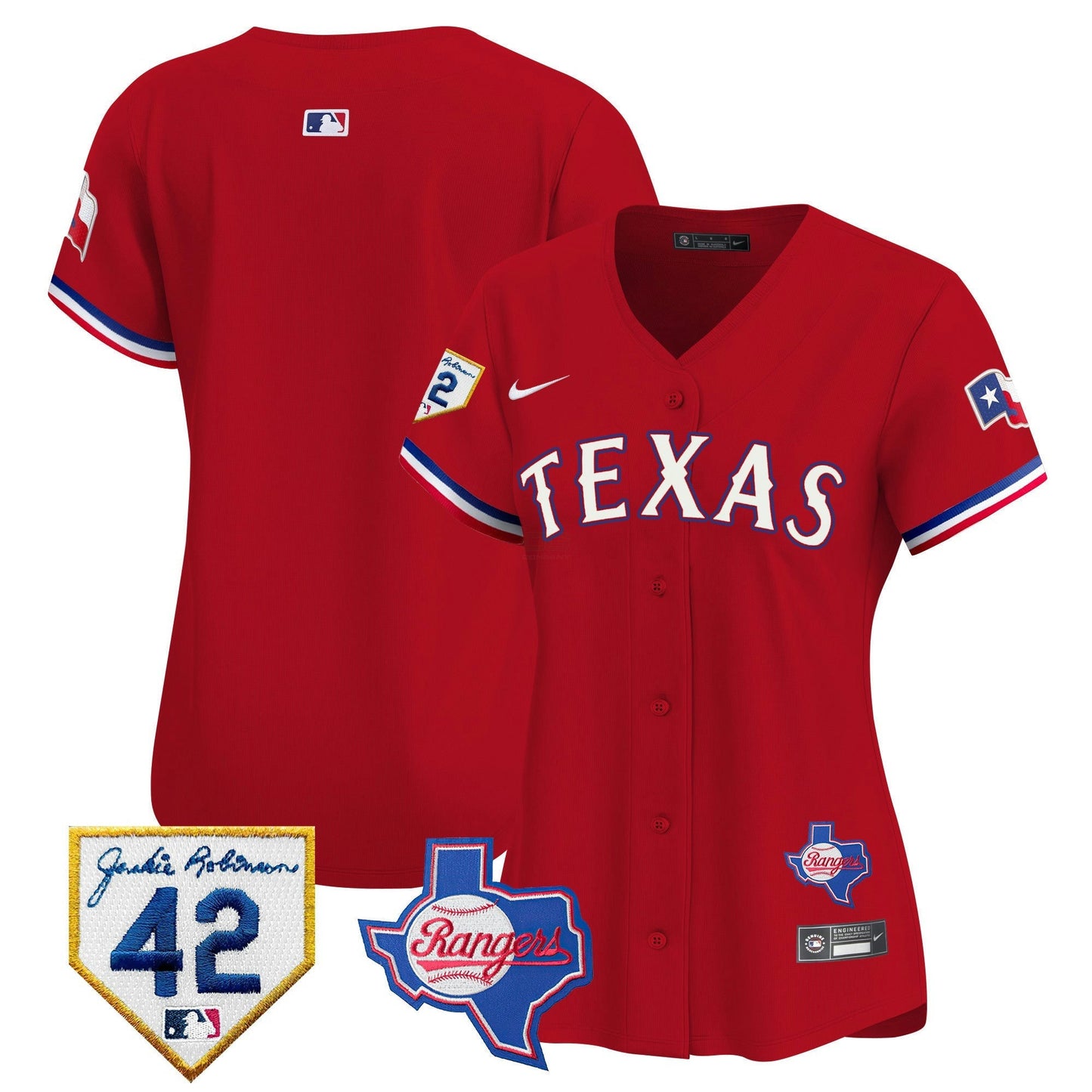 Camisa MLB Women’s Texas 2024 Jackie Robinson Patch Vapor Premier Limited Jersey