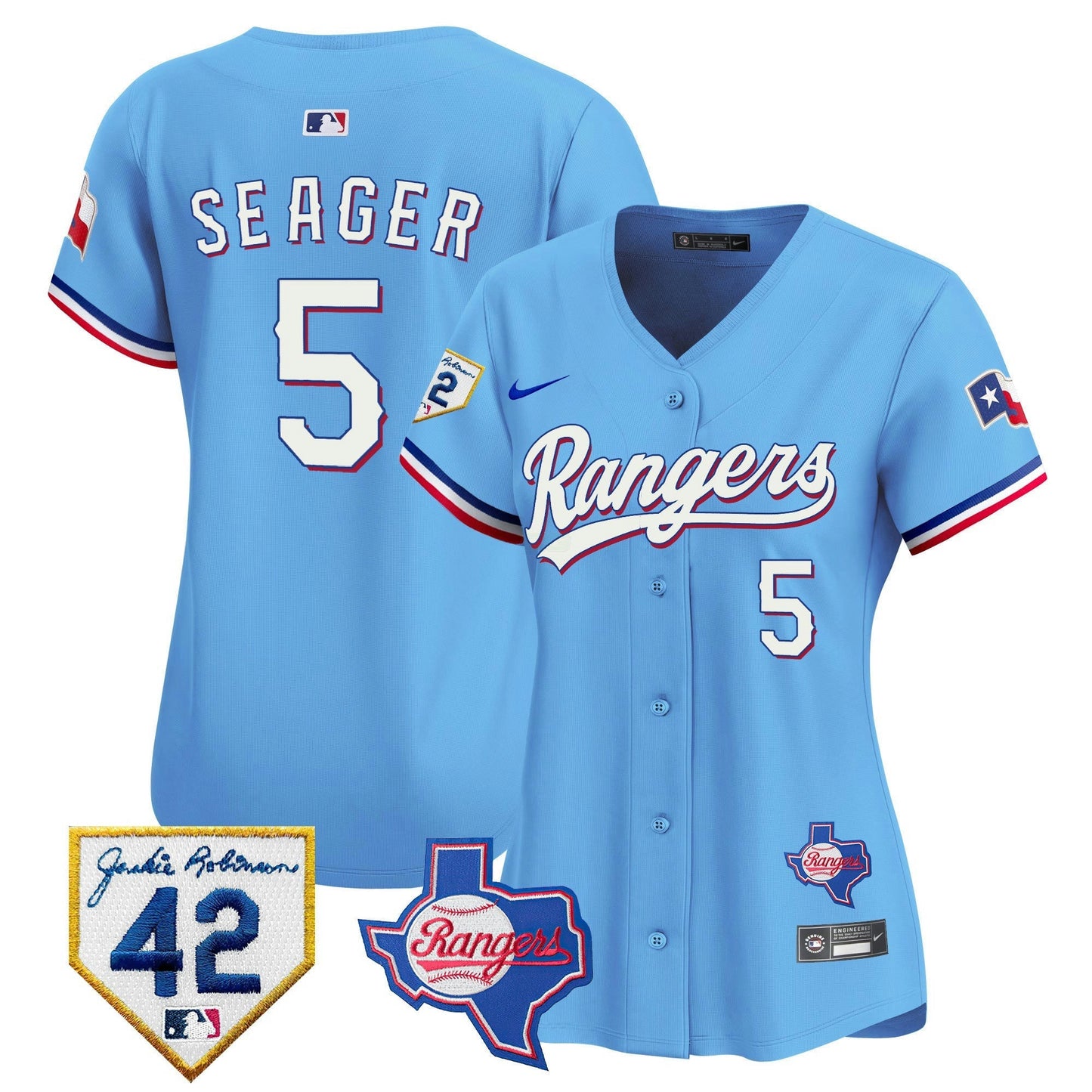 Camisa MLB Women’s Texas 2024 Jackie Robinson Patch Vapor Premier Limited Jersey
