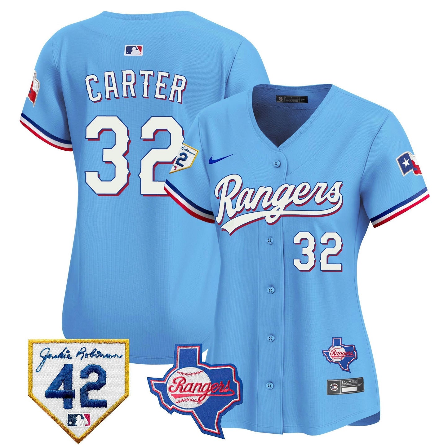 Camisa MLB Women’s Texas 2024 Jackie Robinson Patch Vapor Premier Limited Jersey