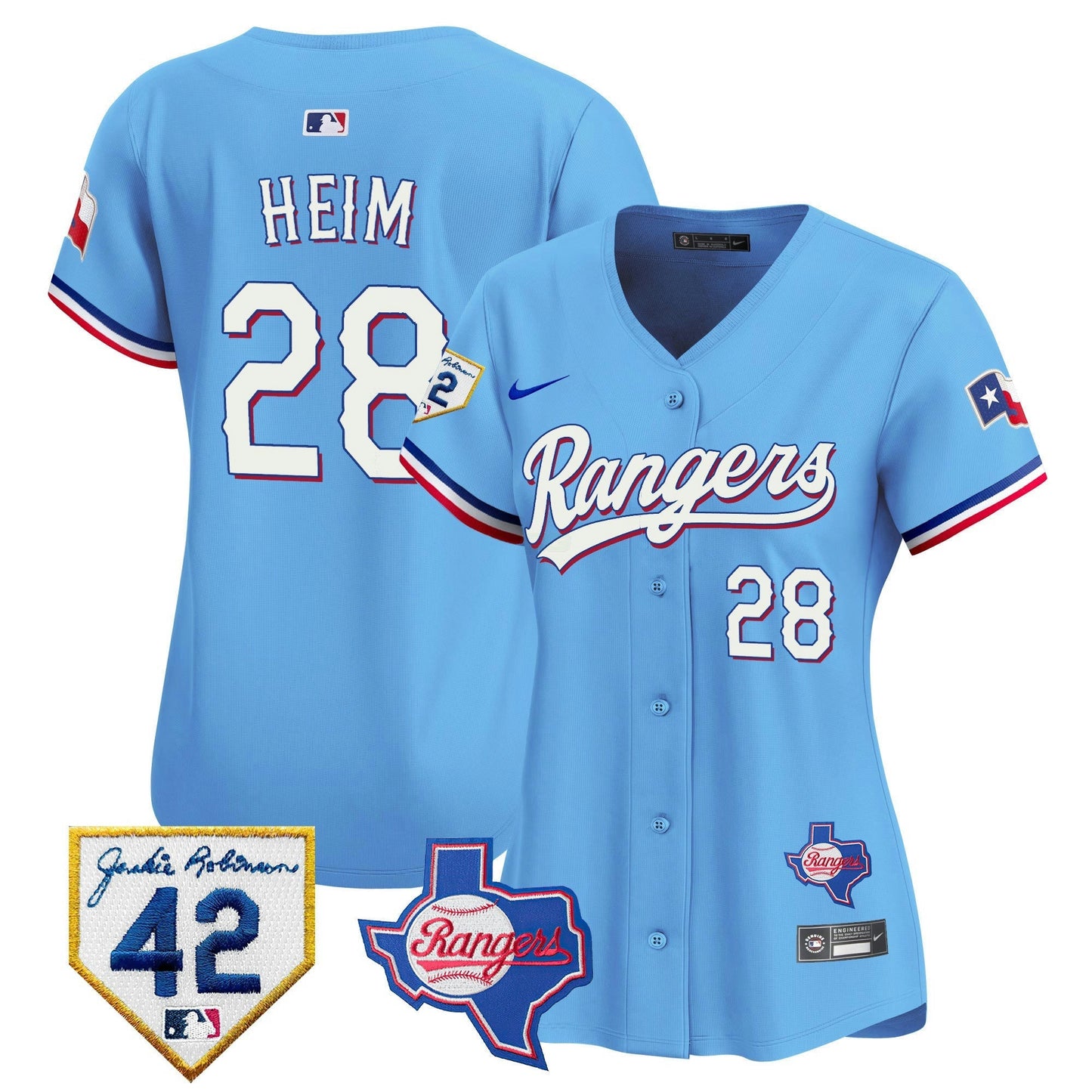 Camisa MLB Women’s Texas 2024 Jackie Robinson Patch Vapor Premier Limited Jersey