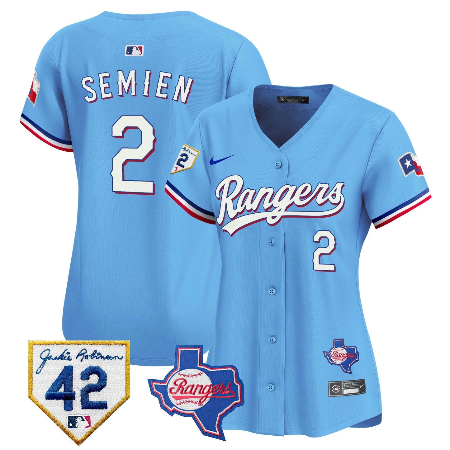 Camisa MLB Women’s Texas 2024 Jackie Robinson Patch Vapor Premier Limited Jersey