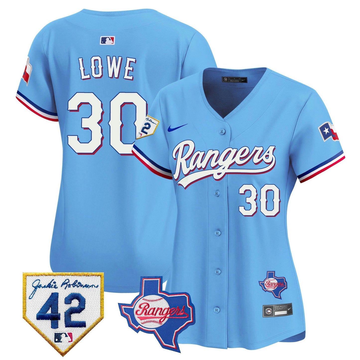 Camisa MLB Women’s Texas 2024 Jackie Robinson Patch Vapor Premier Limited Jersey