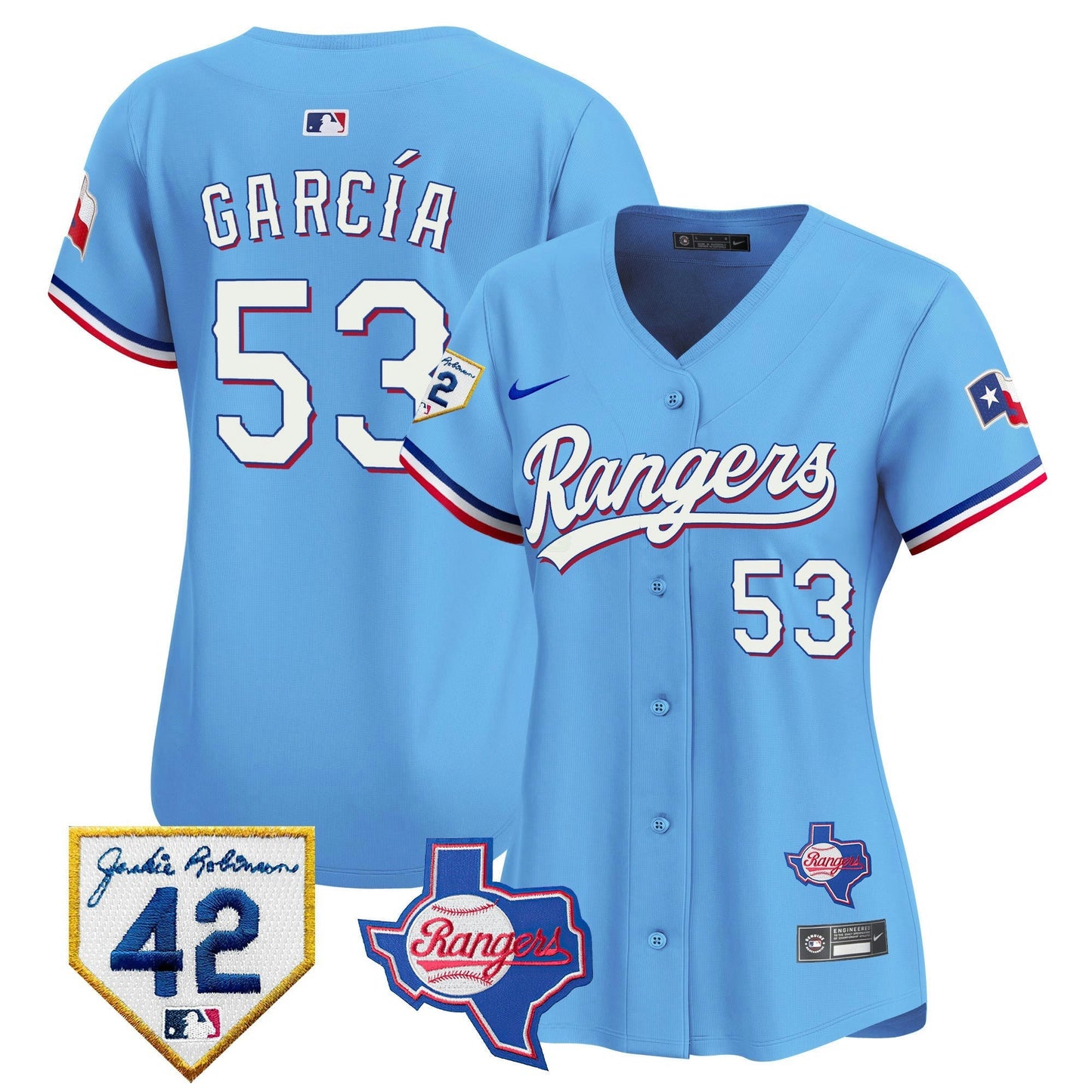 Camisa MLB Women’s Texas 2024 Jackie Robinson Patch Vapor Premier Limited Jersey