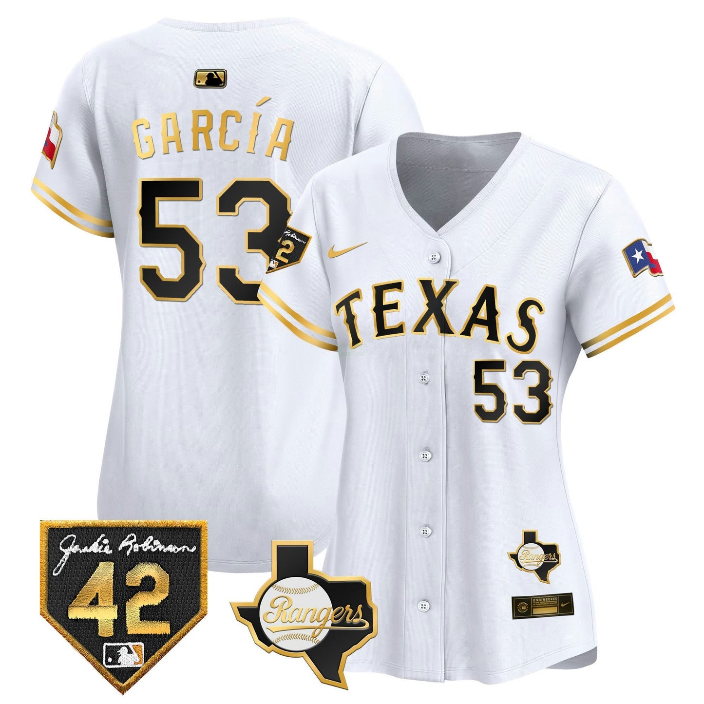 Camisa MLB Women’s Texas 2024 Jackie Robinson Patch Vapor Premier Limited Jersey