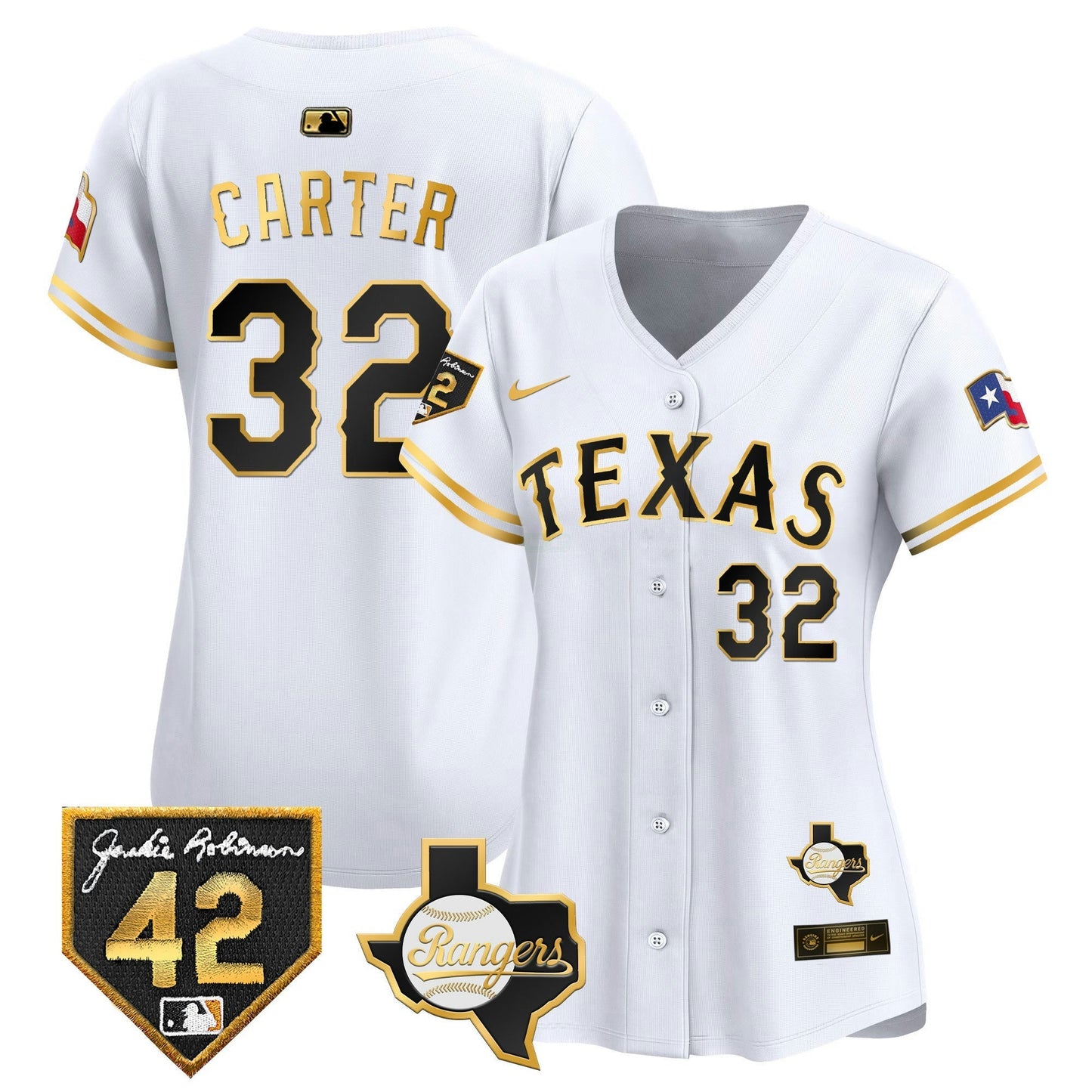 Camisa MLB Women’s Texas 2024 Jackie Robinson Patch Vapor Premier Limited Jersey
