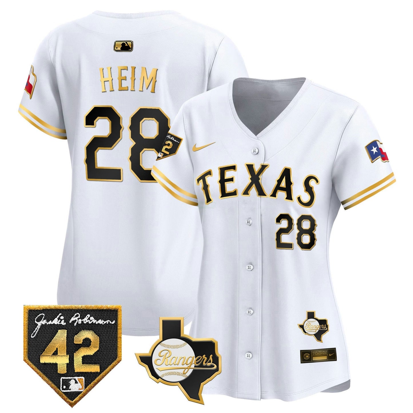 Camisa MLB Women’s Texas 2024 Jackie Robinson Patch Vapor Premier Limited Jersey