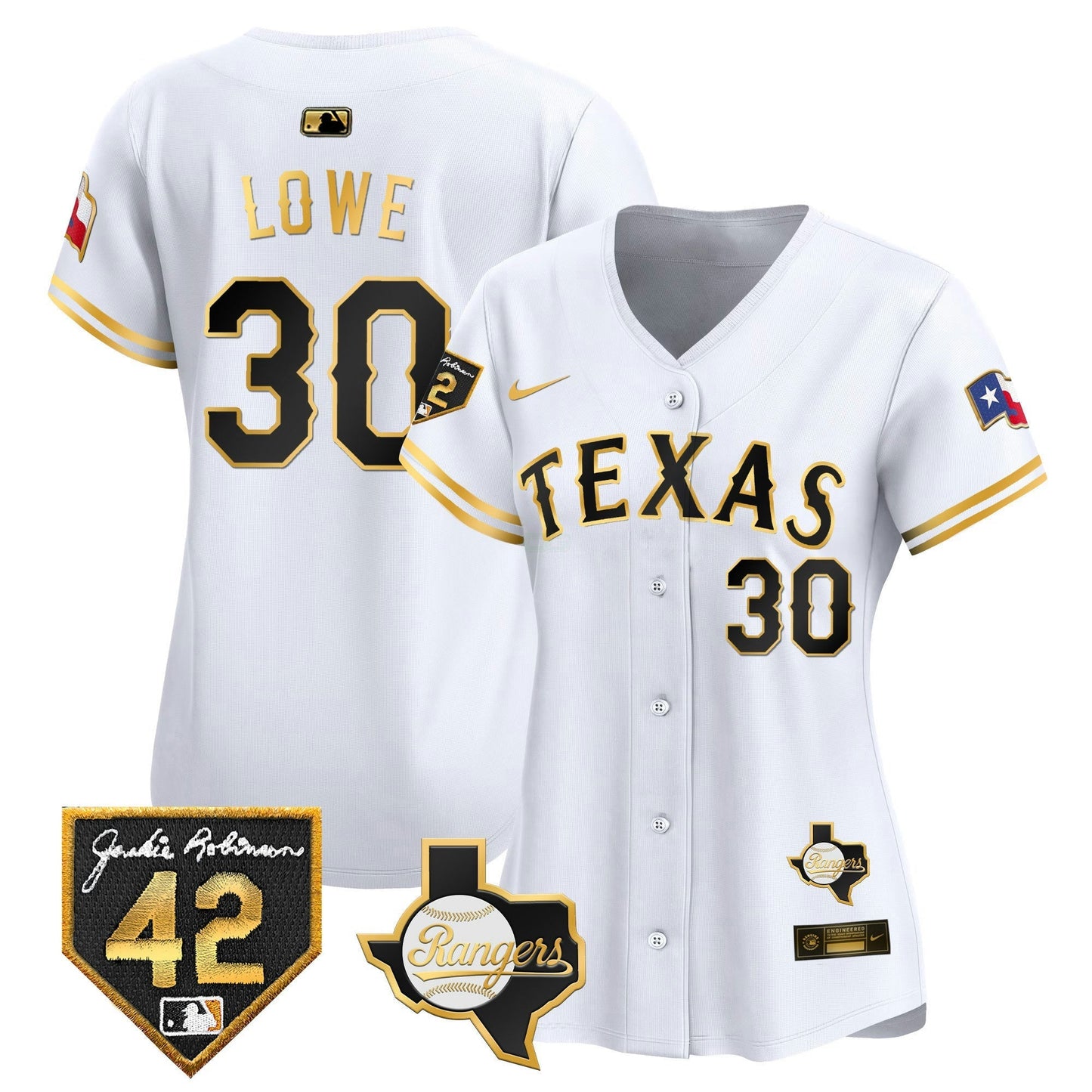 Camisa MLB Women’s Texas 2024 Jackie Robinson Patch Vapor Premier Limited Jersey