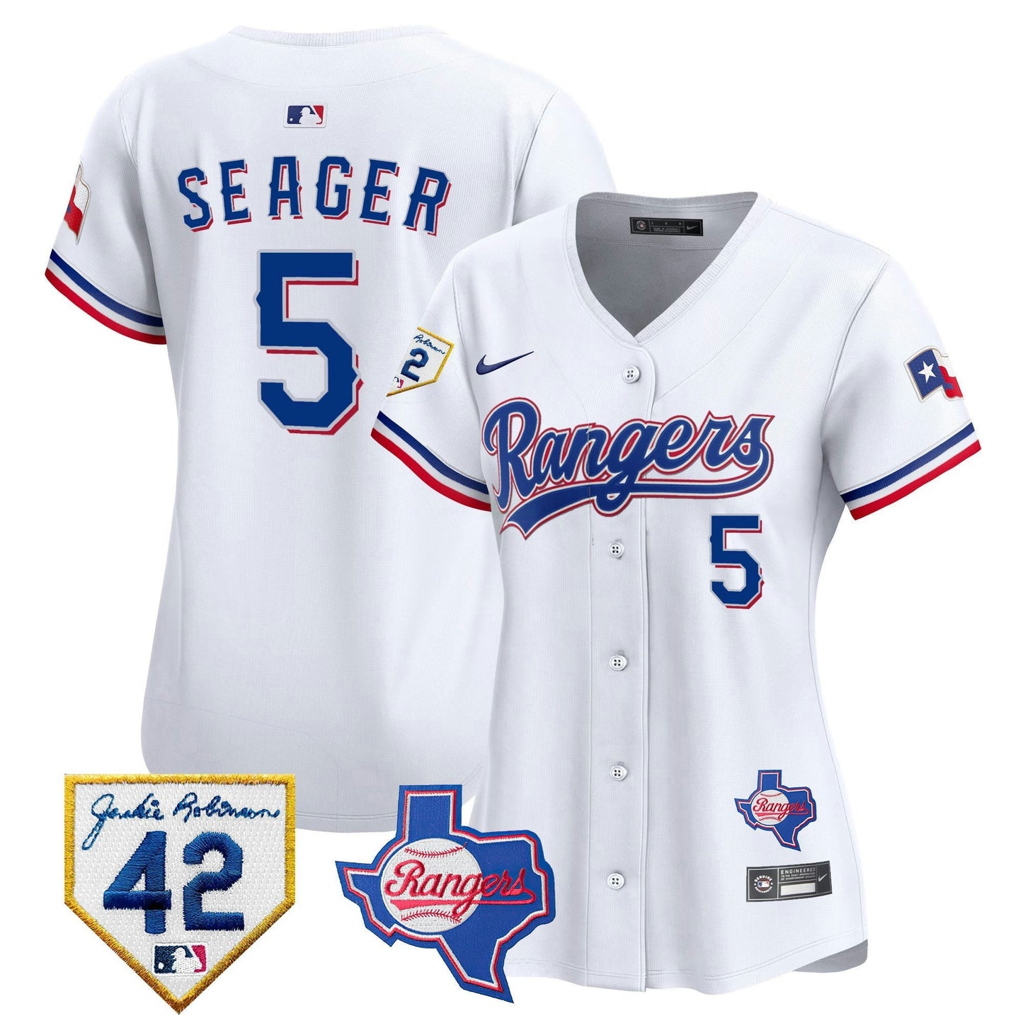 Camisa MLB Women’s Texas 2024 Jackie Robinson Patch Vapor Premier Limited Jersey
