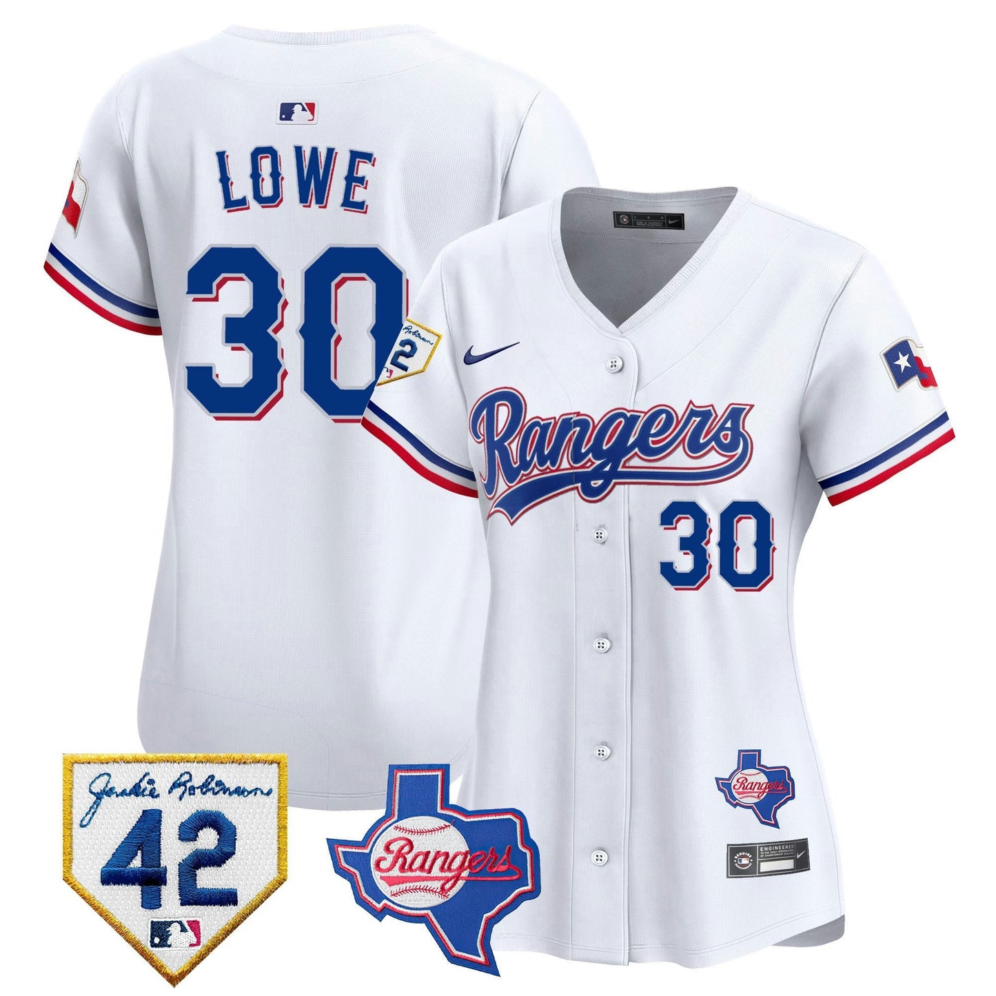Camisa MLB Women’s Texas 2024 Jackie Robinson Patch Vapor Premier Limited Jersey