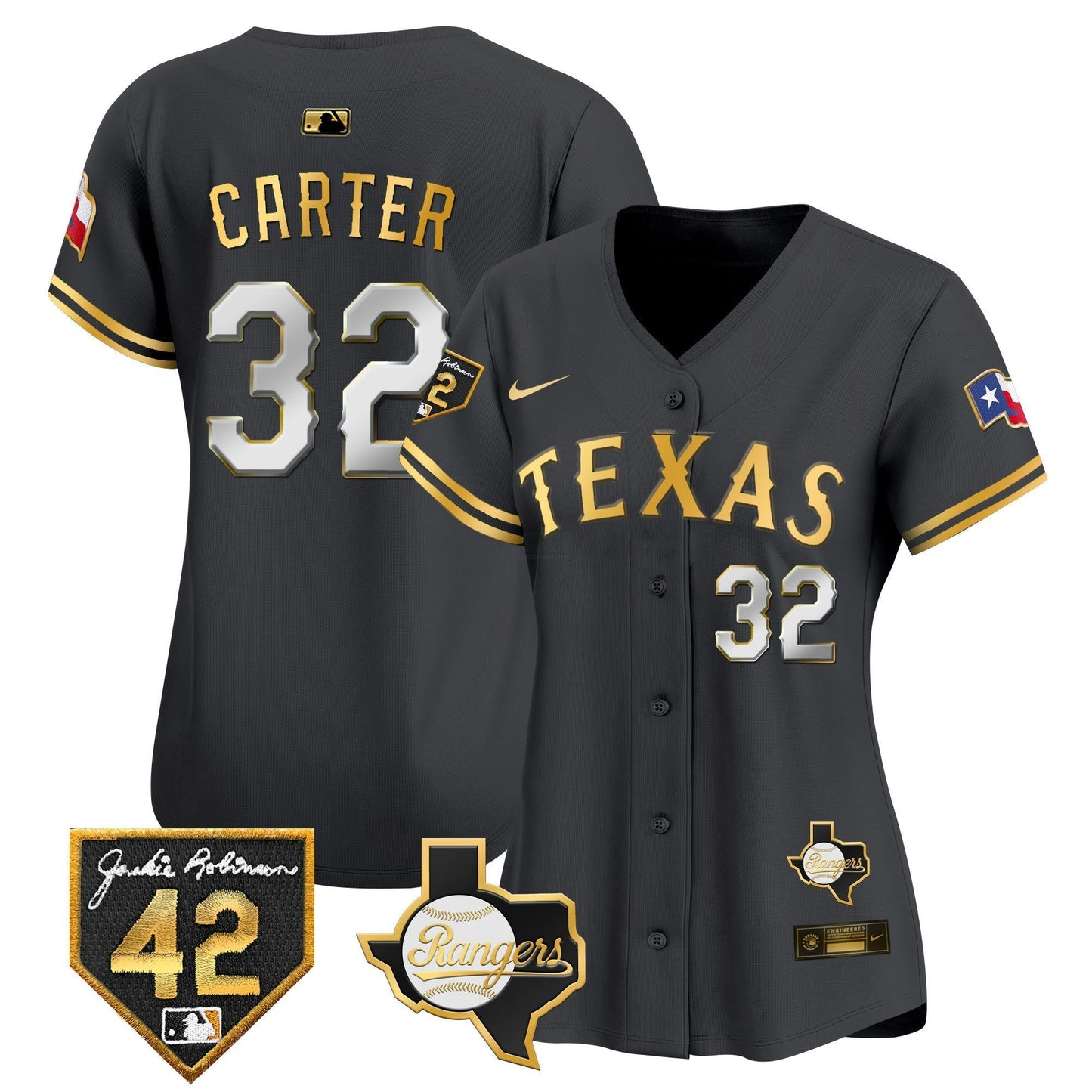 Camisa MLB Women’s Texas 2024 Jackie Robinson Patch Vapor Premier Limited Jersey