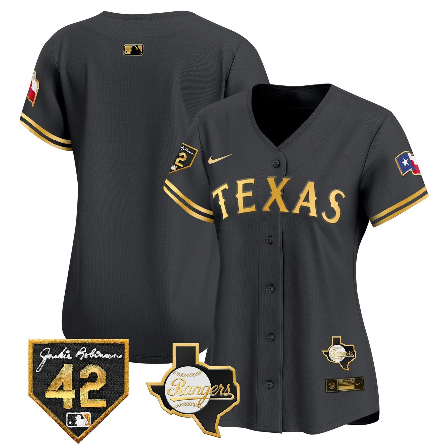 Camisa MLB Women’s Texas 2024 Jackie Robinson Patch Vapor Premier Limited Jersey