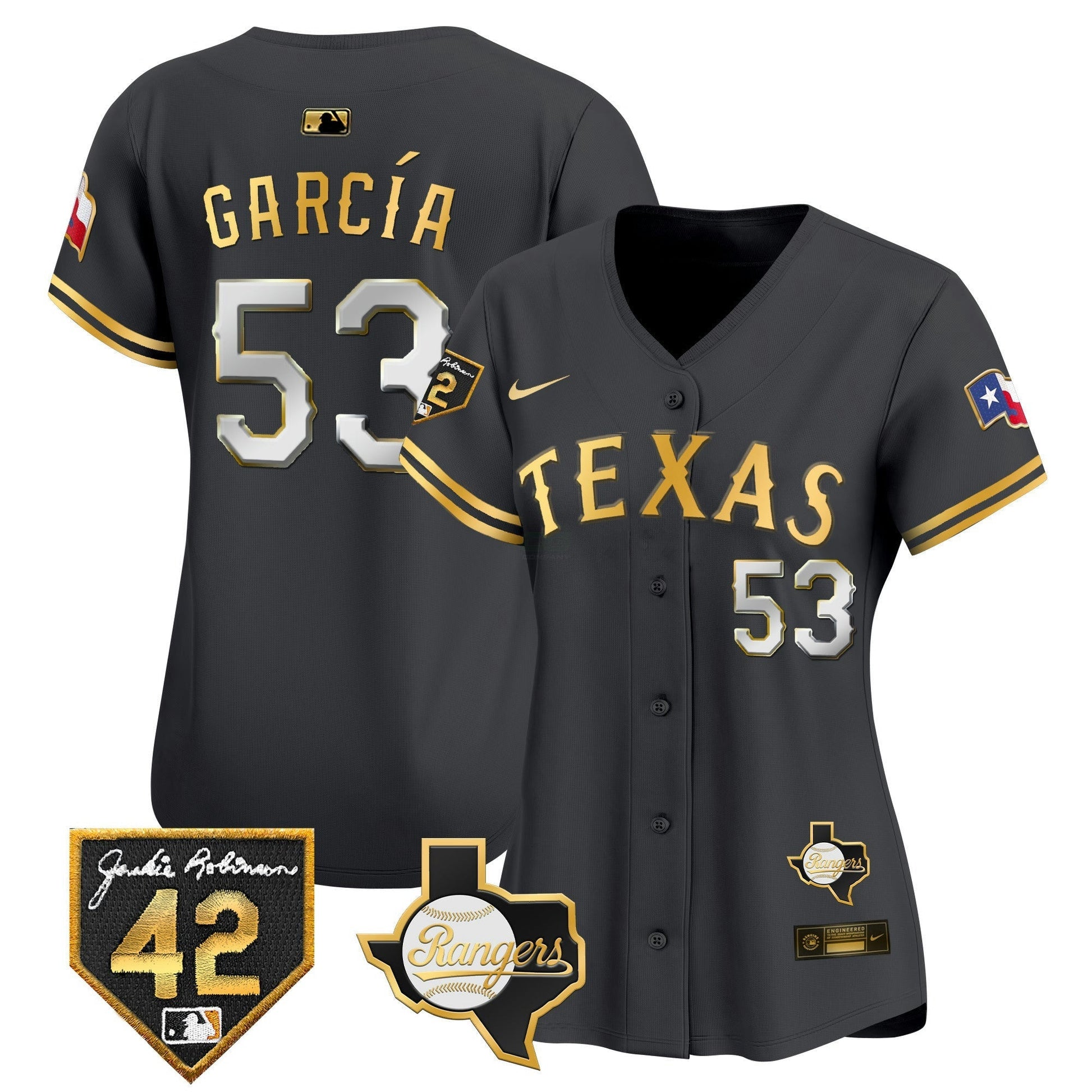 Camisa MLB Women’s Texas 2024 Jackie Robinson Patch Vapor Premier Limited Jersey