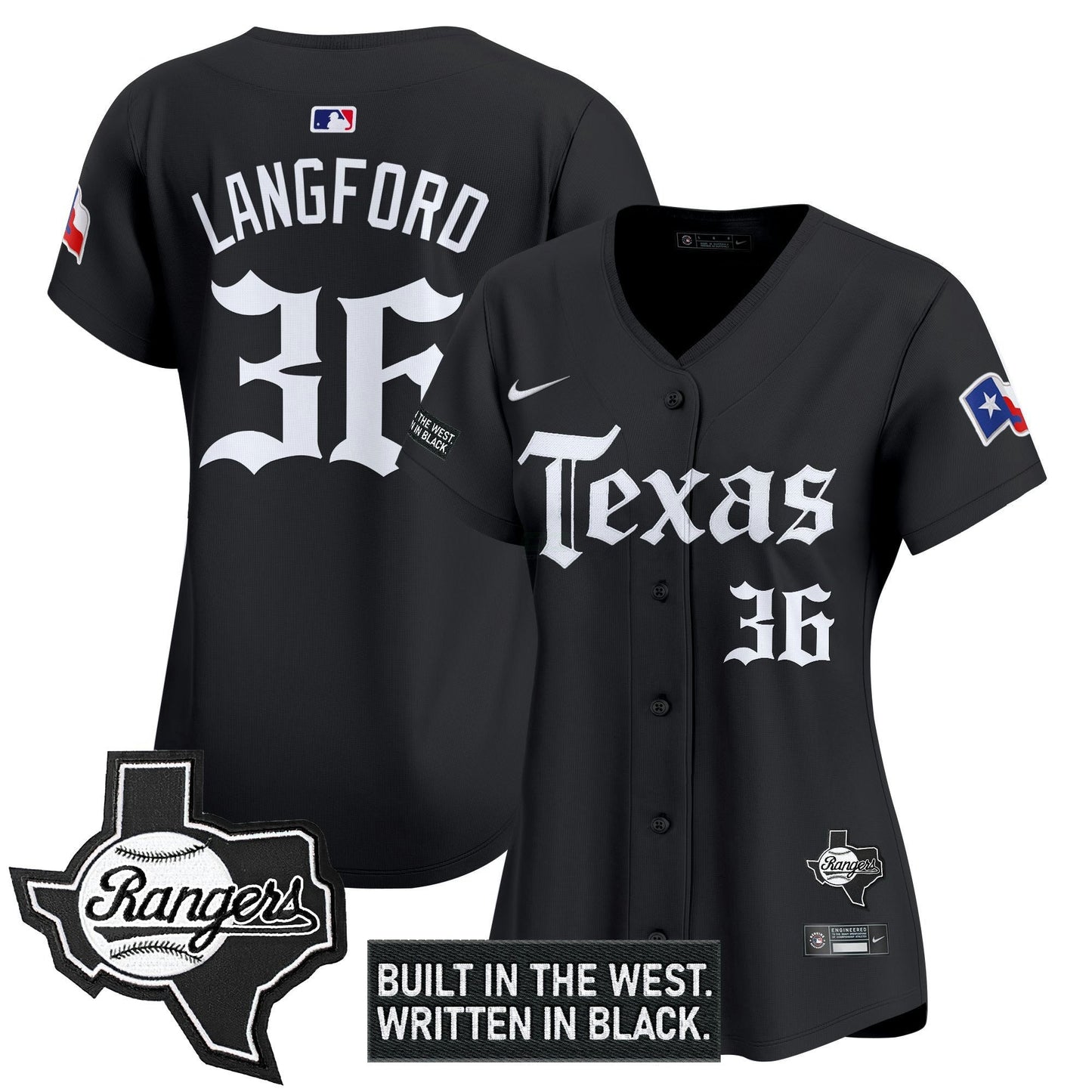 Camisa MLB Women’s Texas ‘Gothic Frontier Edition’ Vapor Premier Limited Jersey