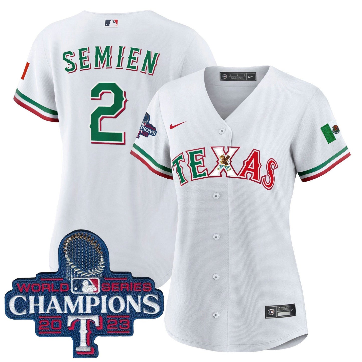 Camisa MLB Women’s Texas Mexico 2023 World Series Champions Jersey