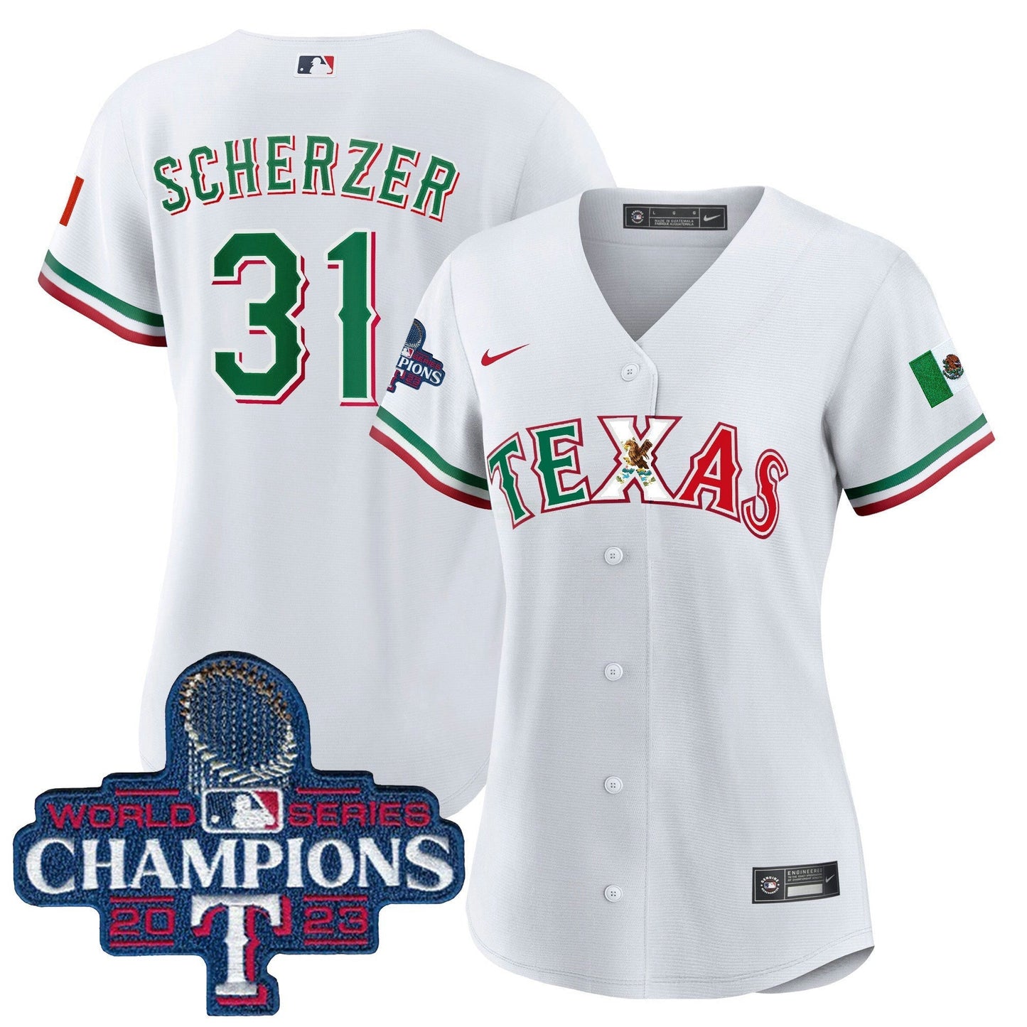 Camisa MLB Women’s Texas Mexico 2023 World Series Champions Jersey