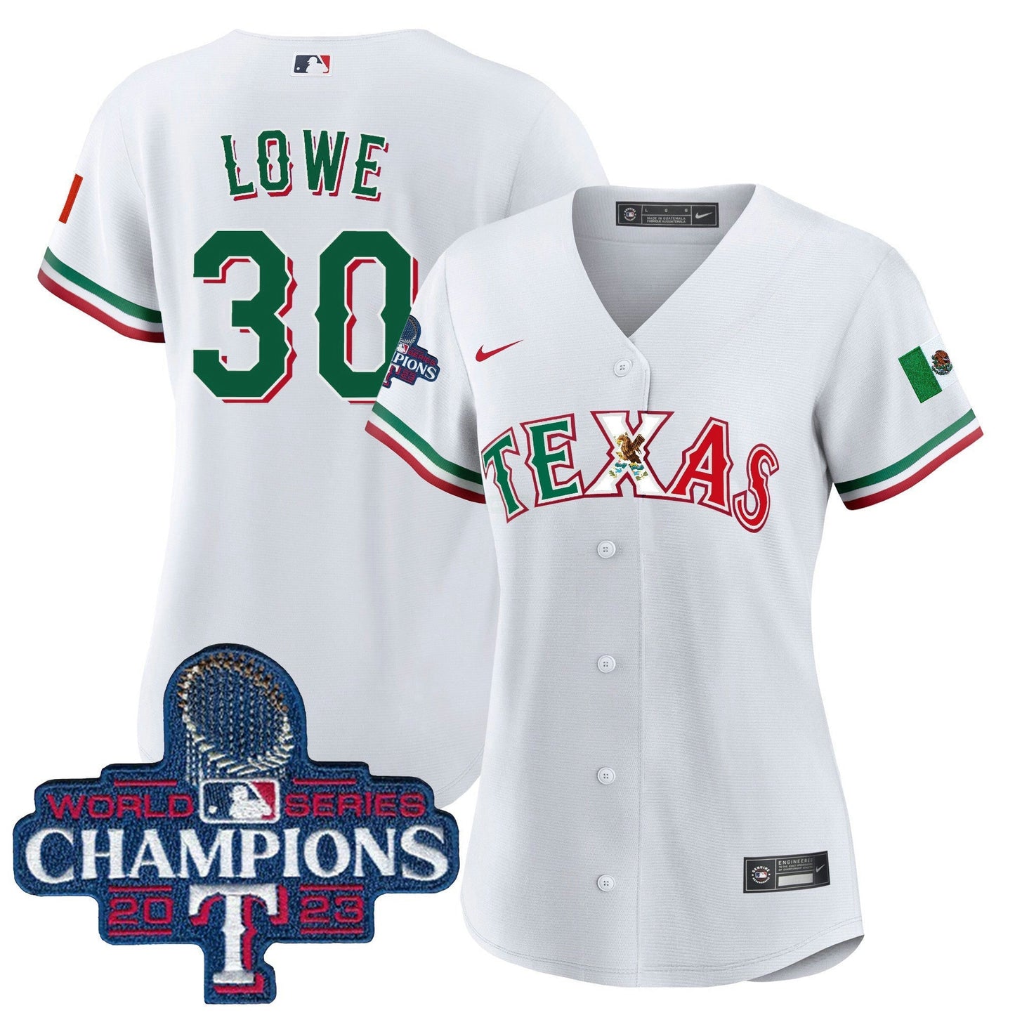 Camisa MLB Women’s Texas Mexico 2023 World Series Champions Jersey