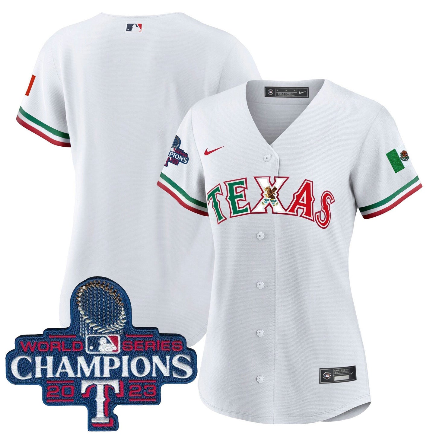Camisa MLB Women’s Texas Mexico 2023 World Series Champions Jersey