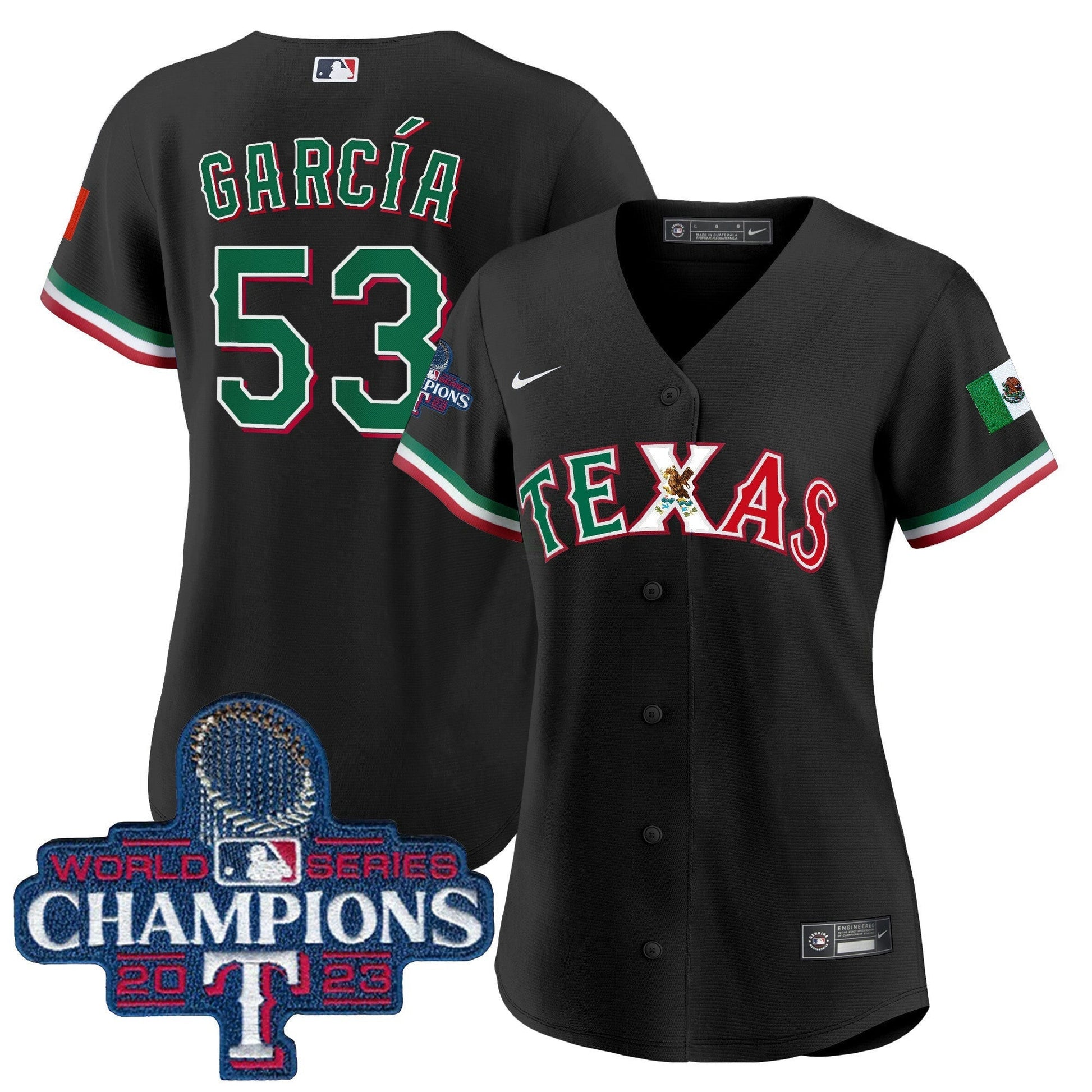 Camisa MLB Women’s Texas Mexico 2023 World Series Champions Jersey