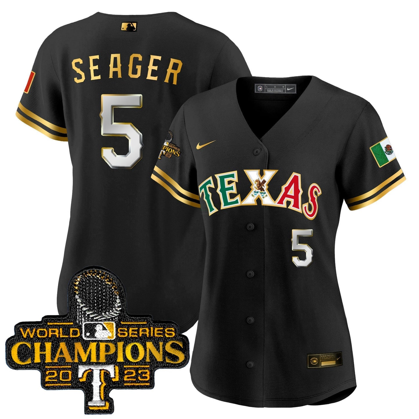 Camisa MLB Women’s Texas Mexico 2023 World Series Champions Jersey