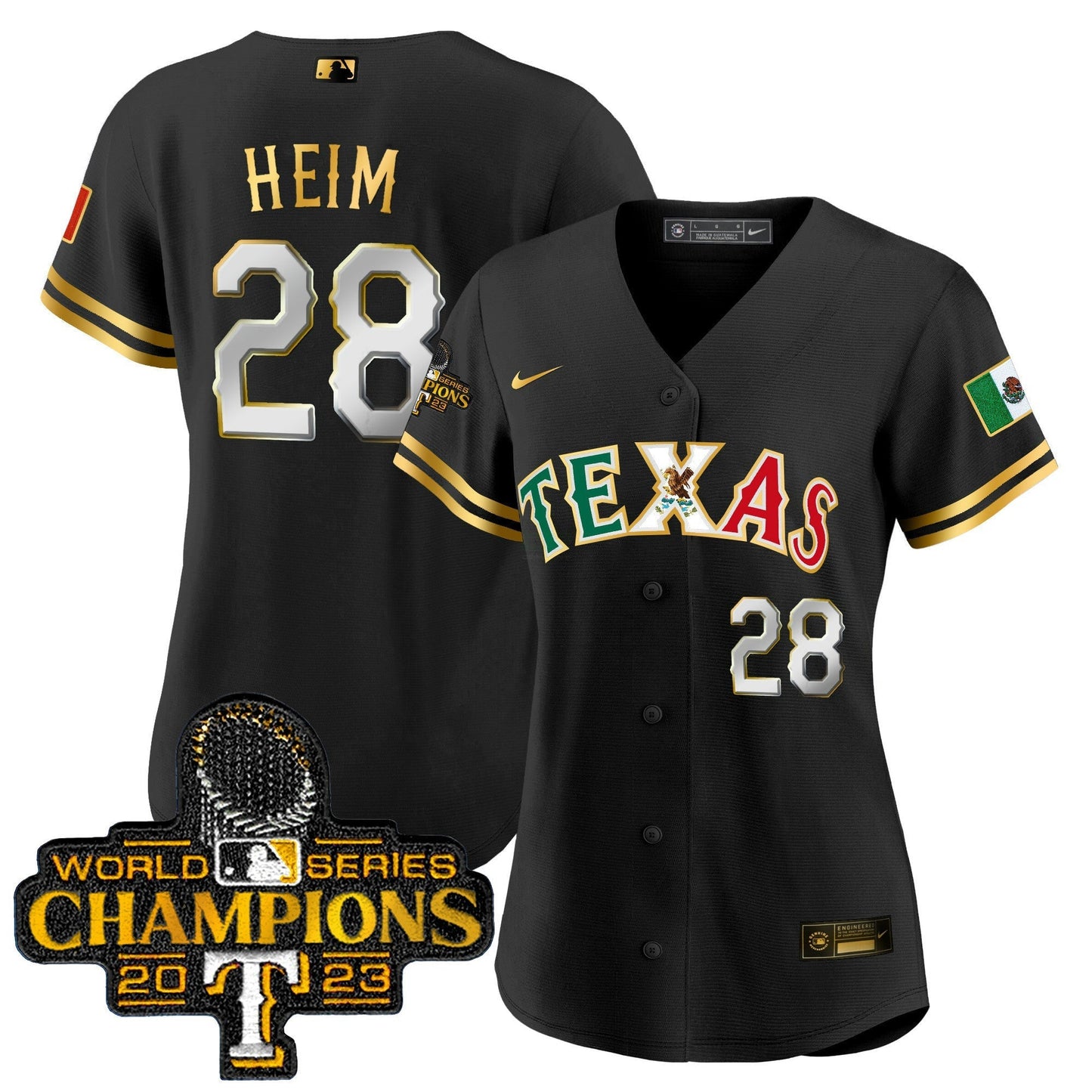 Camisa MLB Women’s Texas Mexico 2023 World Series Champions Jersey