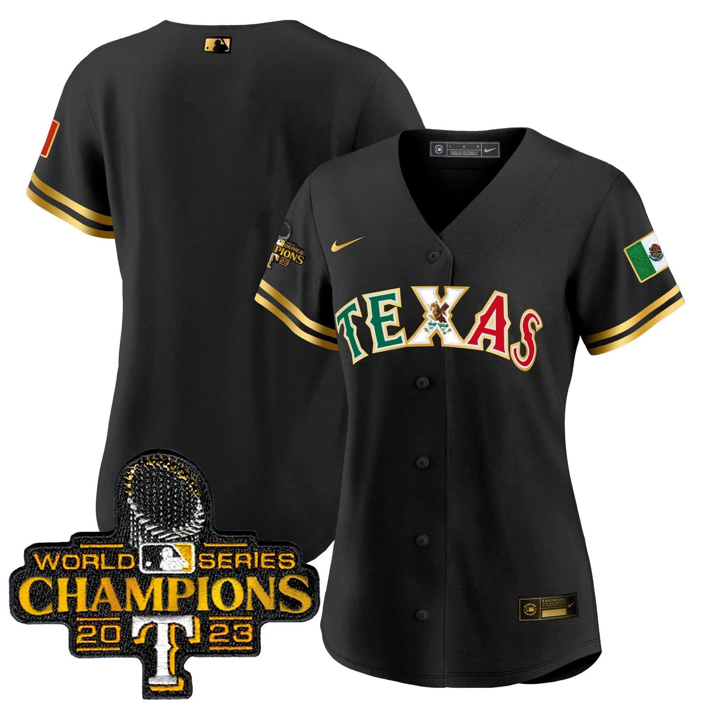 Camisa MLB Women’s Texas Mexico 2023 World Series Champions Jersey