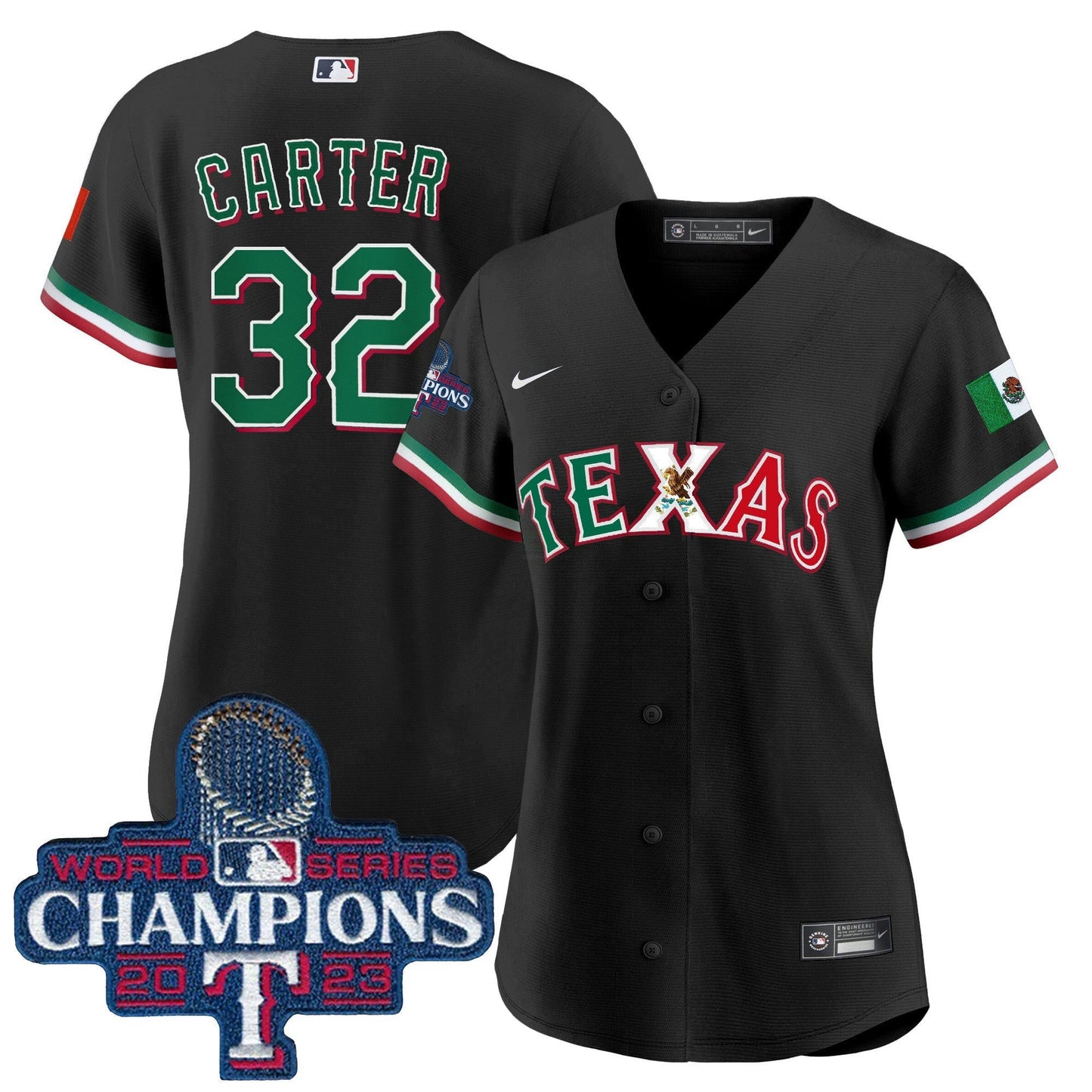 Camisa MLB Women’s Texas Mexico 2023 World Series Champions Jersey