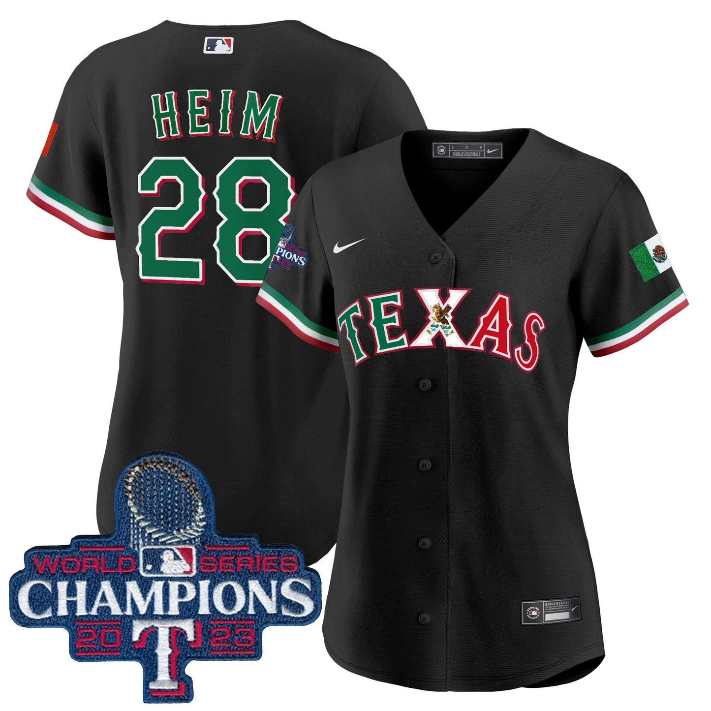 Camisa MLB Women’s Texas Mexico 2023 World Series Champions Jersey