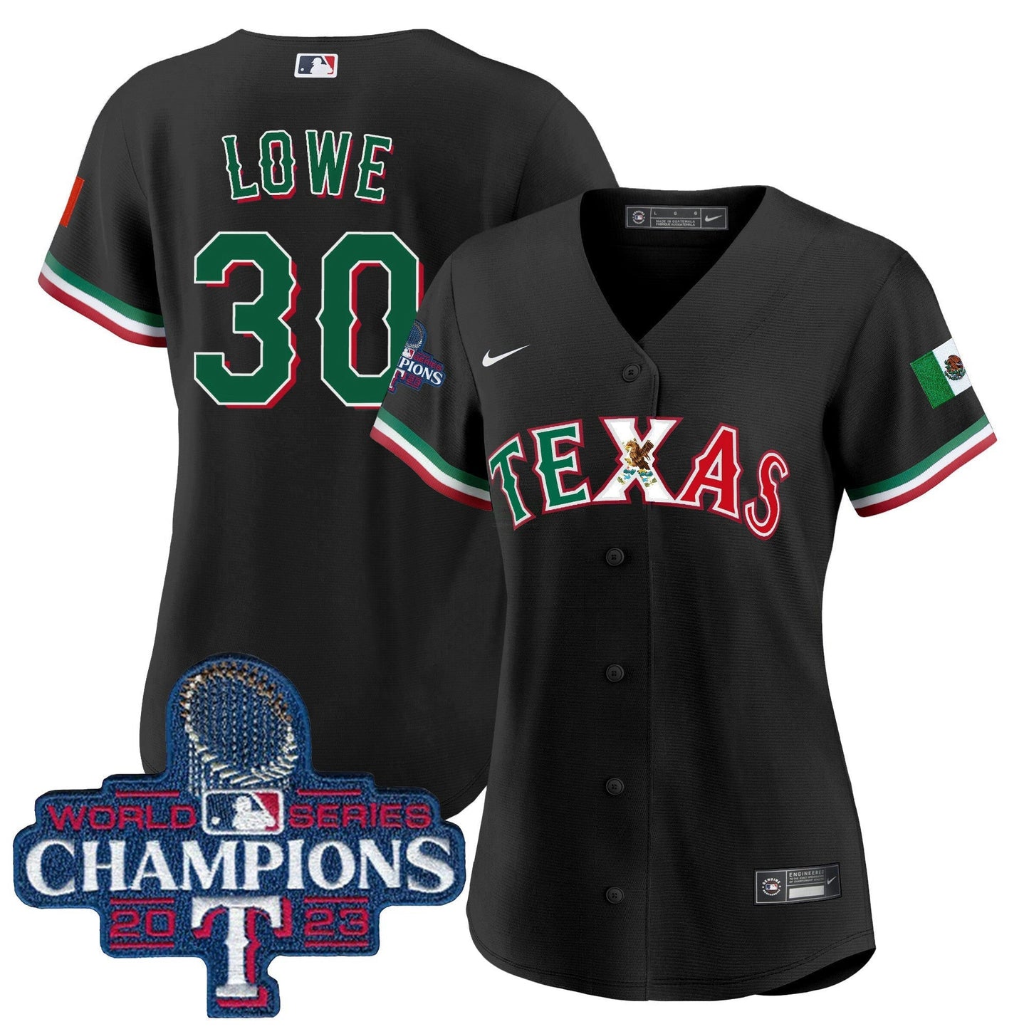 Camisa MLB Women’s Texas Mexico 2023 World Series Champions Jersey