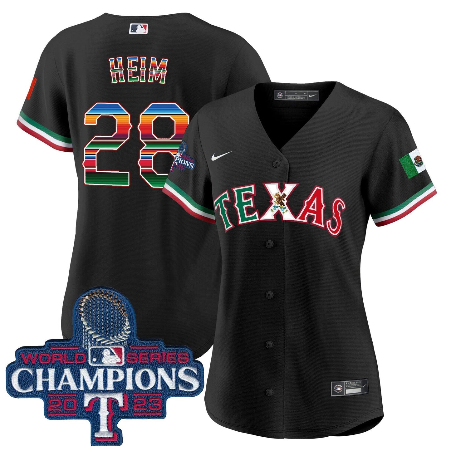 Camisa MLB Women’s Texas Mexico 2023 World Series Champions Jersey V2