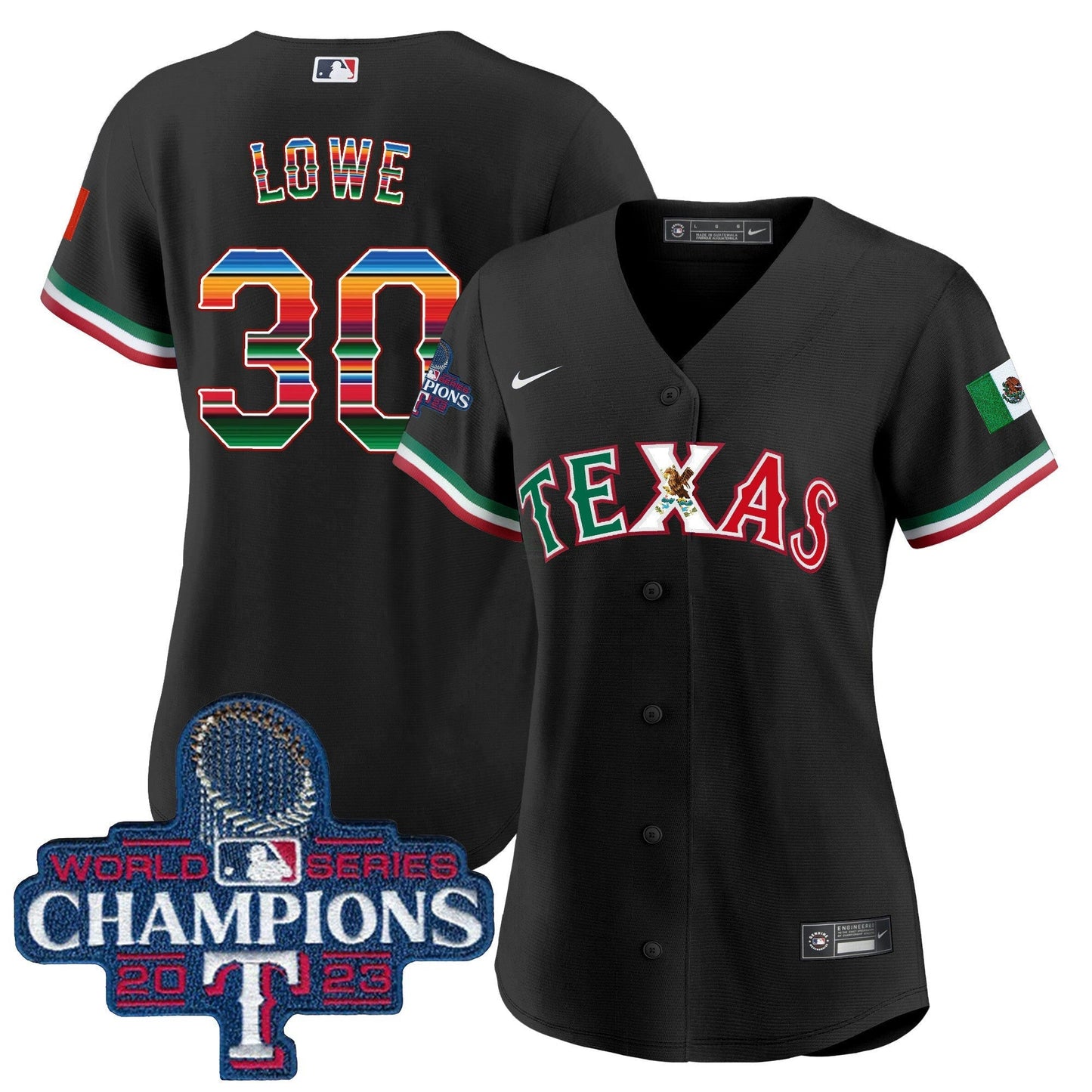 Camisa MLB Women’s Texas Mexico 2023 World Series Champions Jersey V2