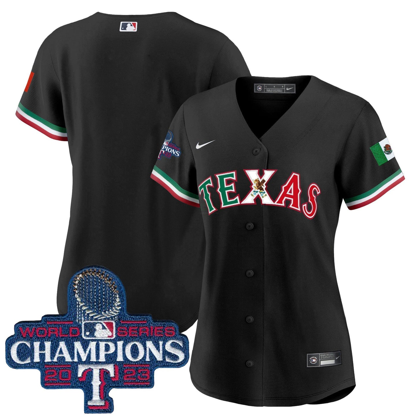Camisa MLB Women’s Texas Mexico 2023 World Series Champions Jersey V2
