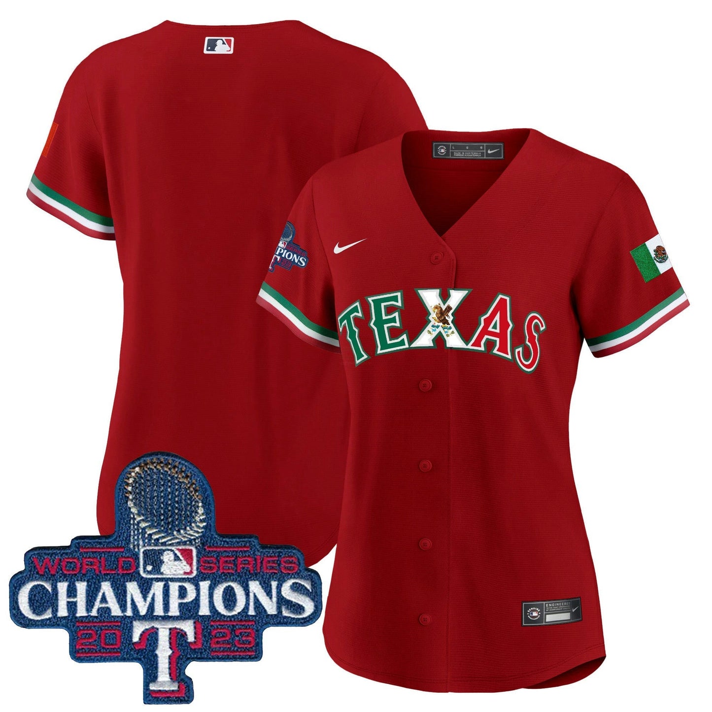 Camisa MLB Women’s Texas Mexico 2023 World Series Champions Jersey V2