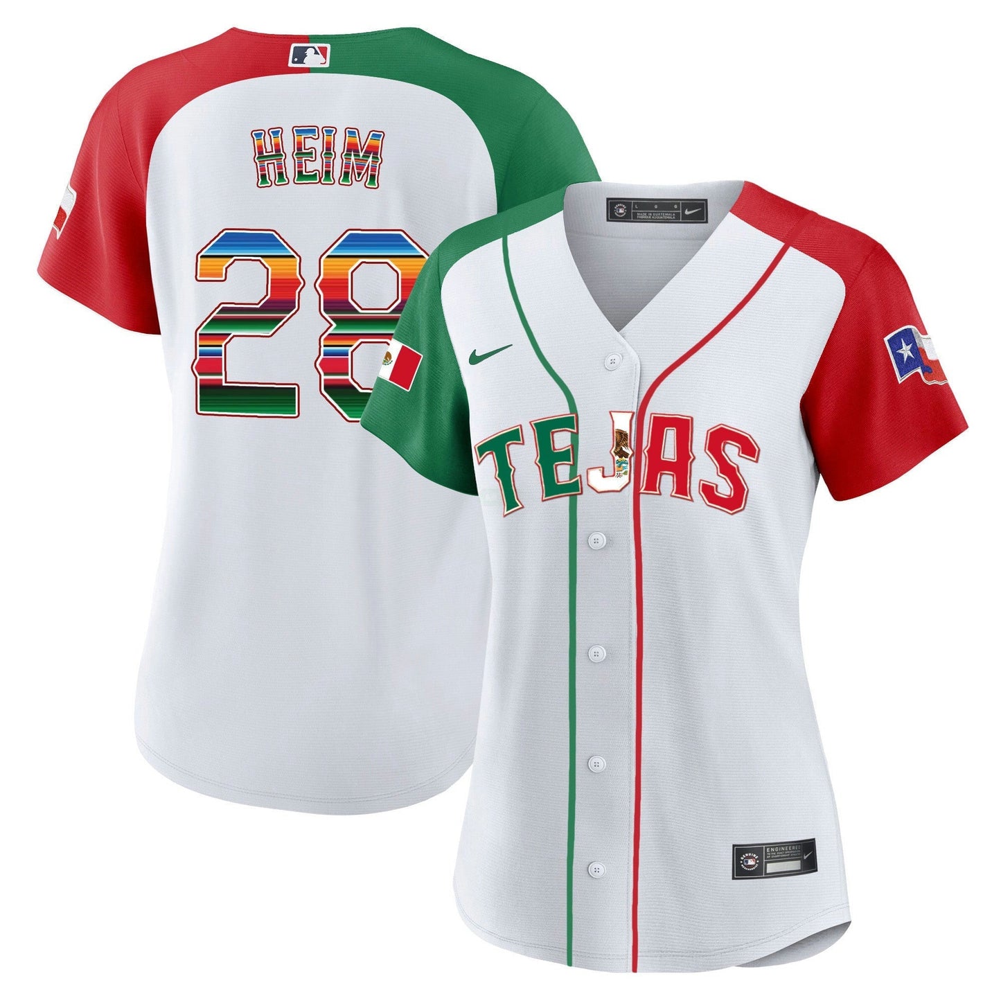 Camisa MLB Women’s Texas Mexico Flag Jersey