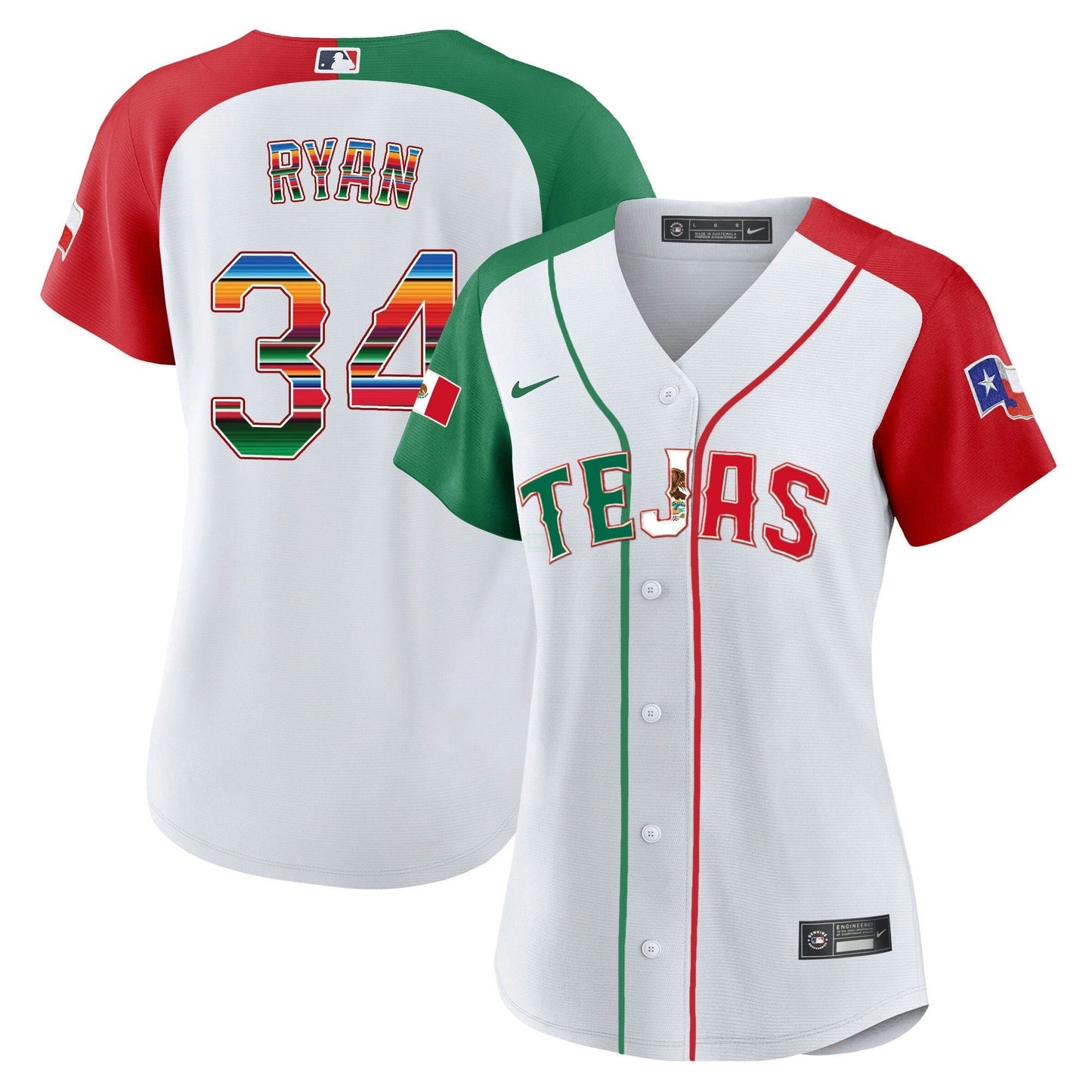 Camisa MLB Women’s Texas Mexico Flag Jersey