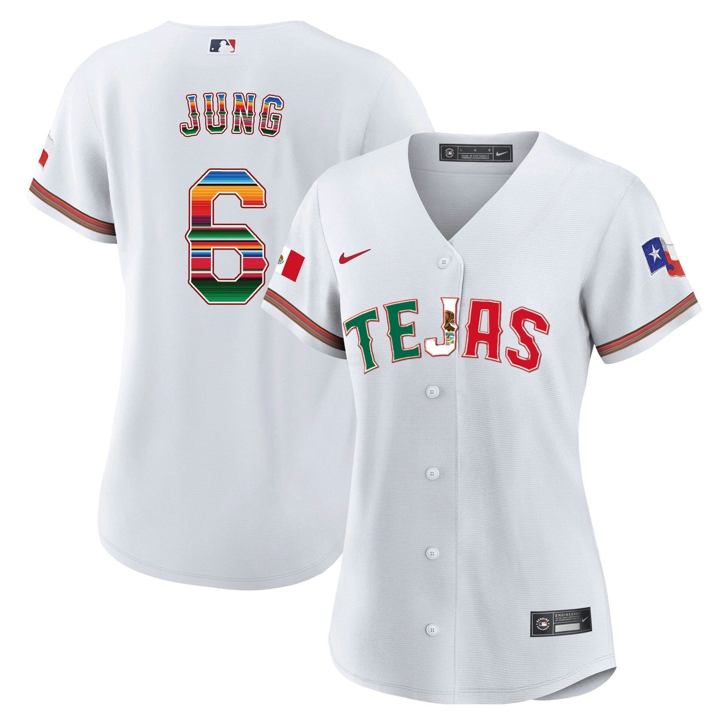 Camisa MLB Women’s Texas Mexico Flag Jersey