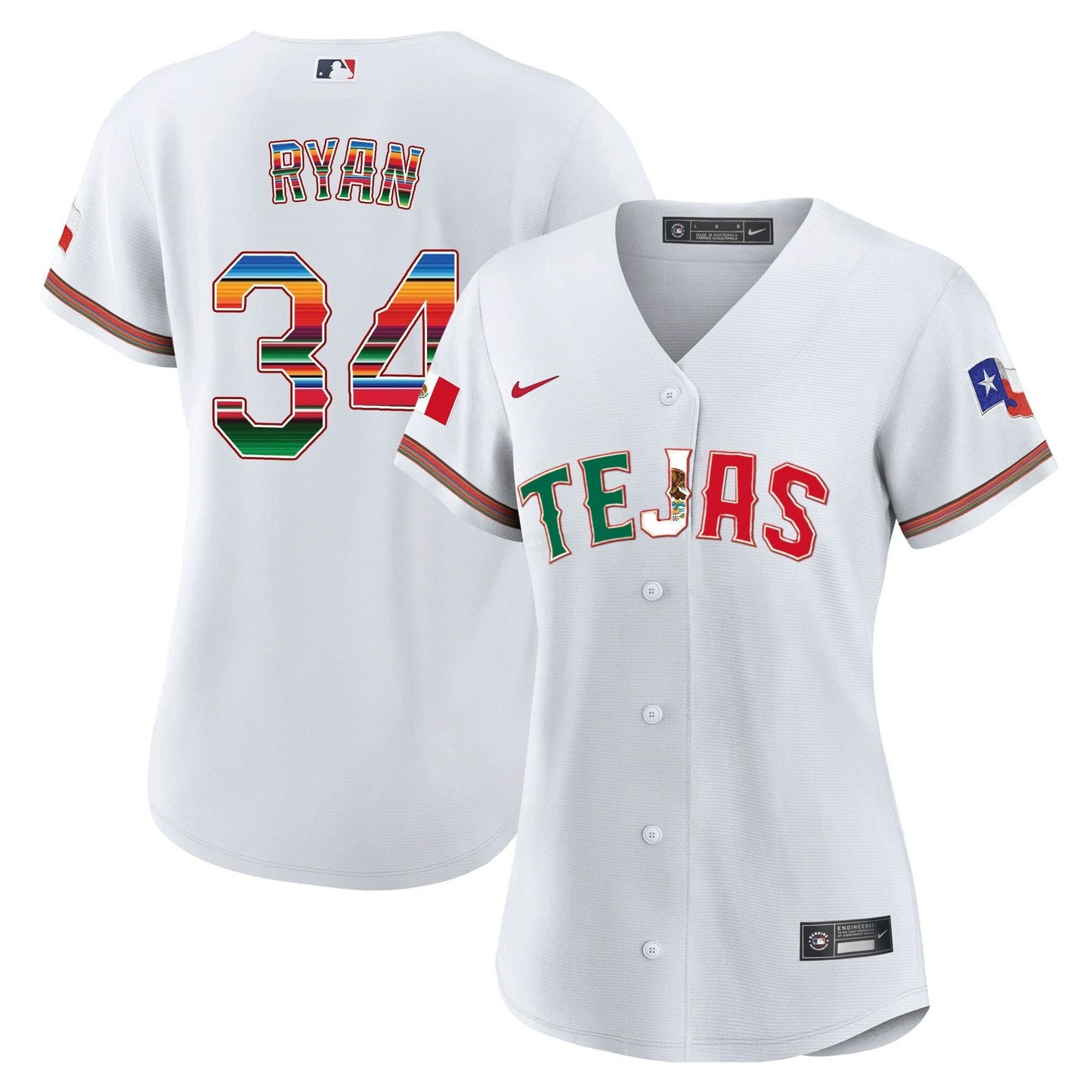 Camisa MLB Women’s Texas Mexico Flag Jersey