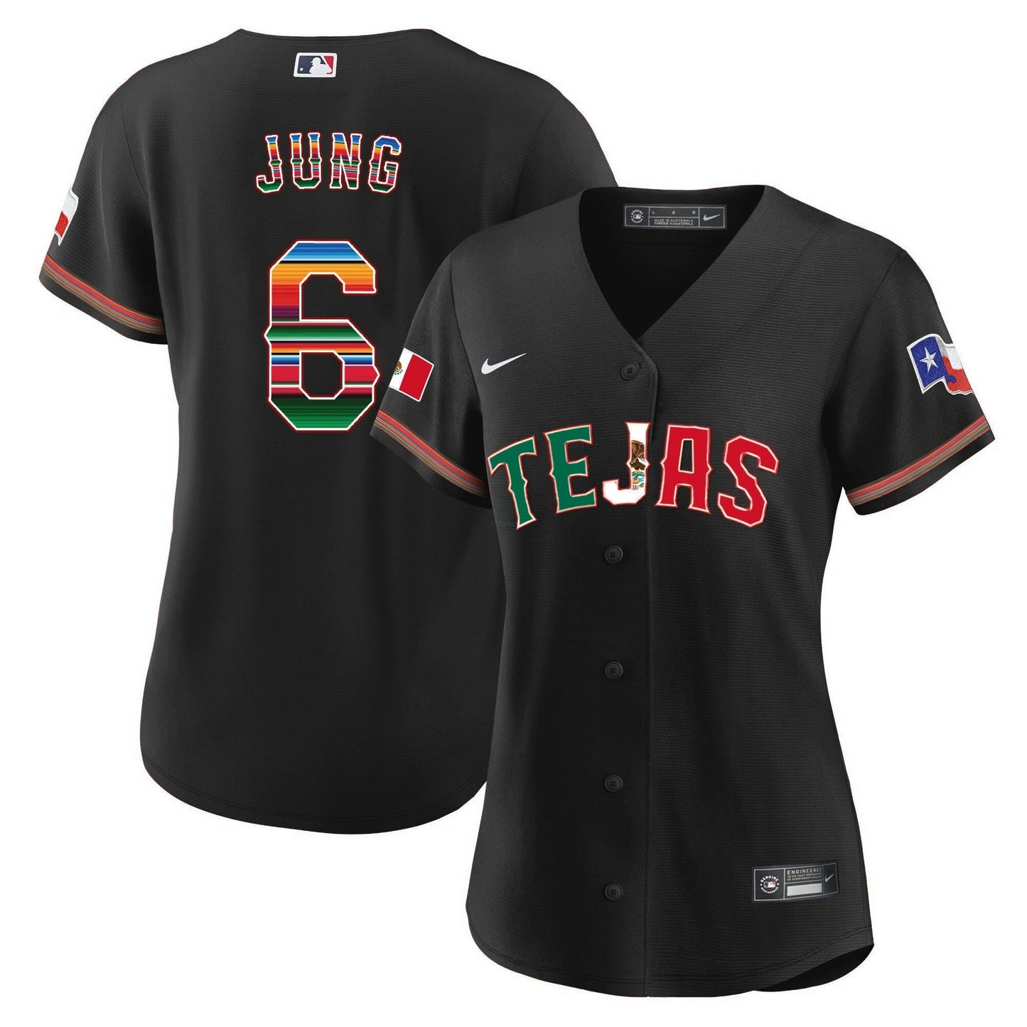 Camisa MLB Women’s Texas Mexico Flag Jersey